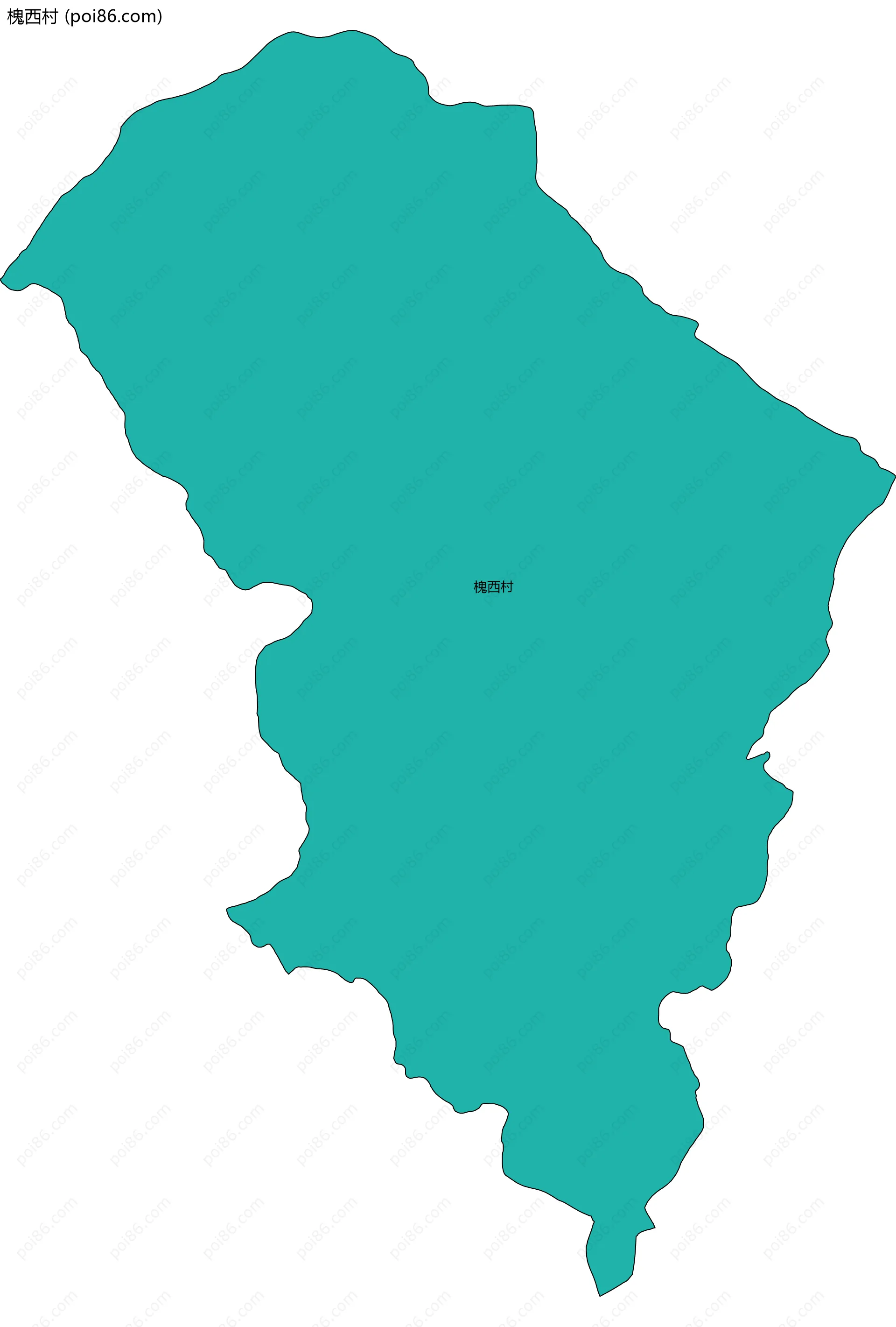 槐西村边界地图