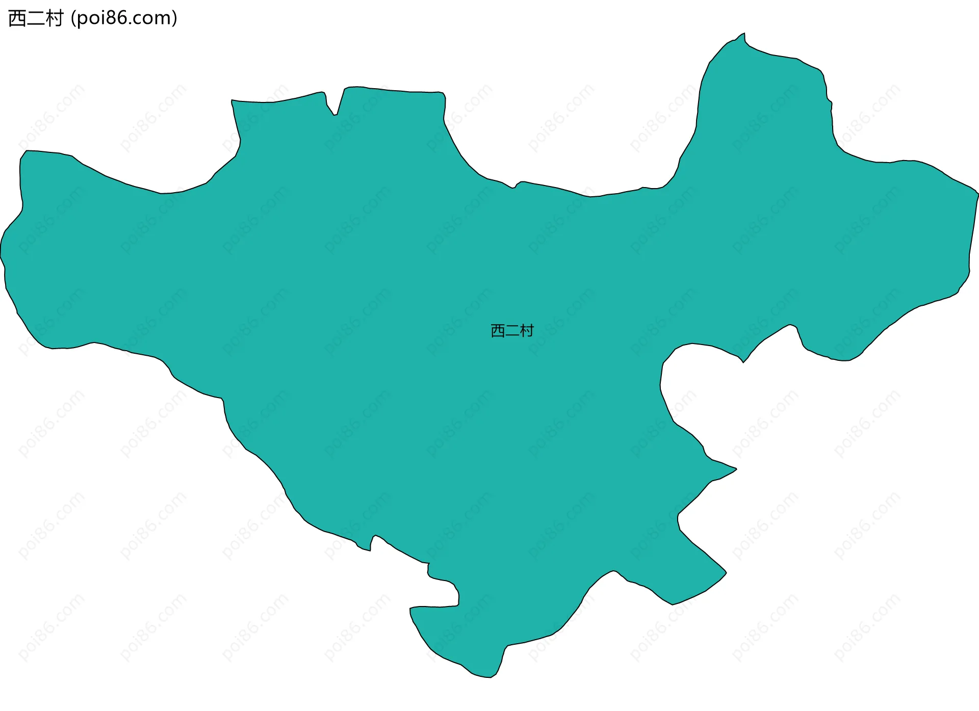 西二村边界地图