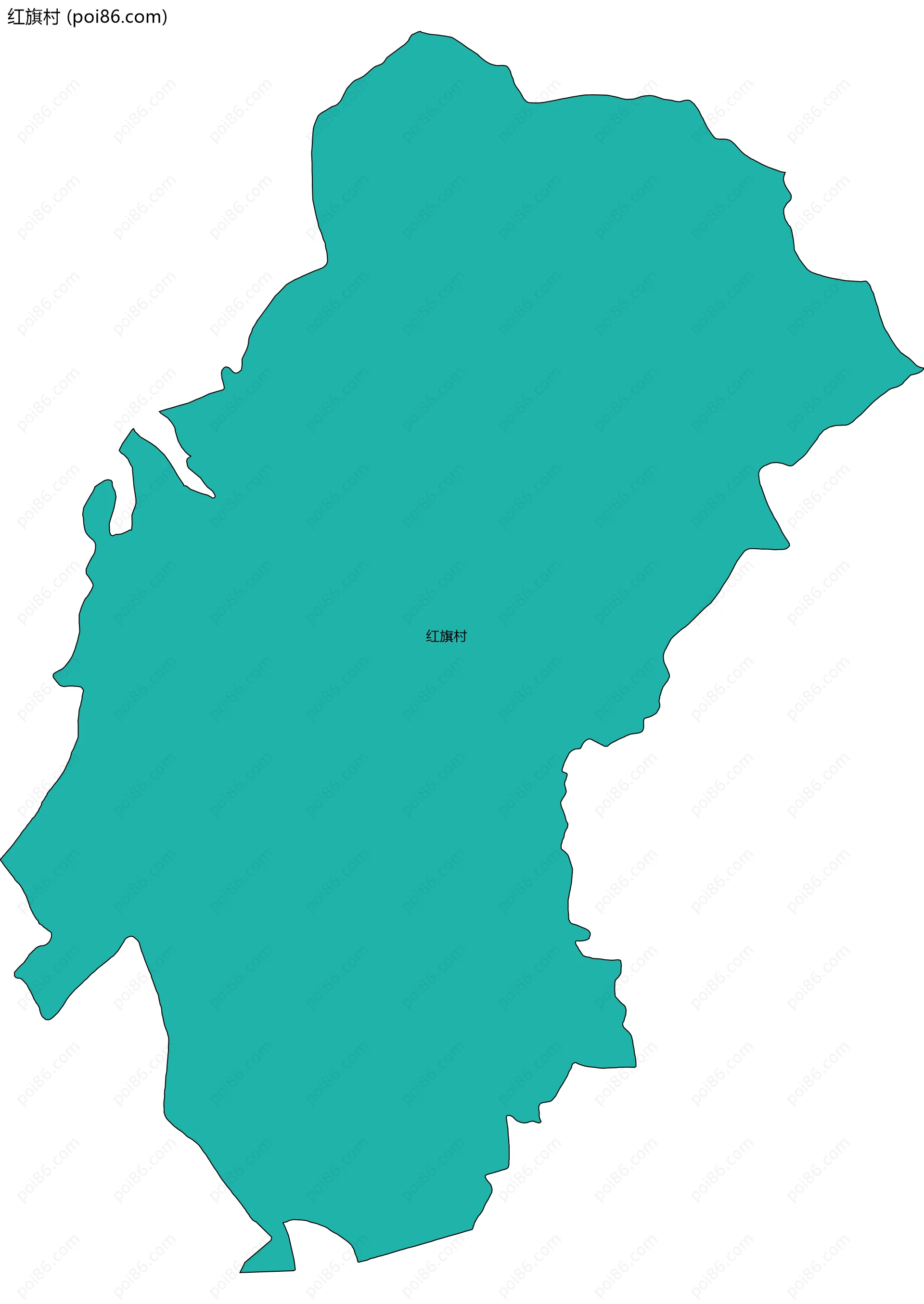 红旗村边界地图