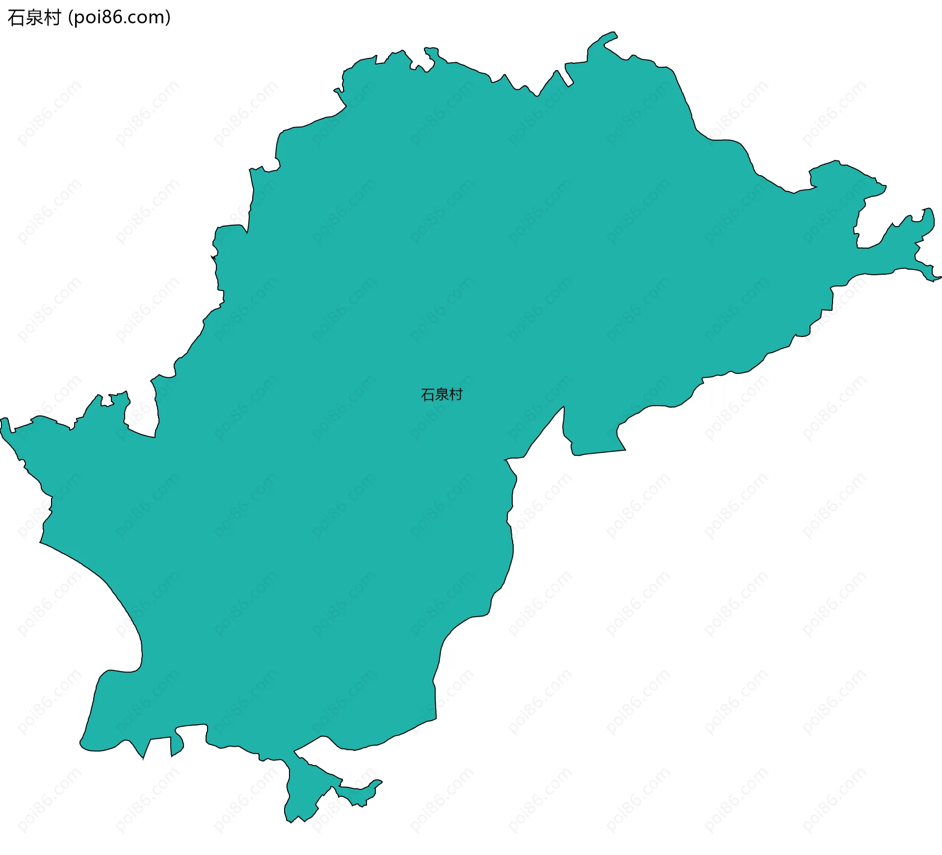 石泉村边界地图