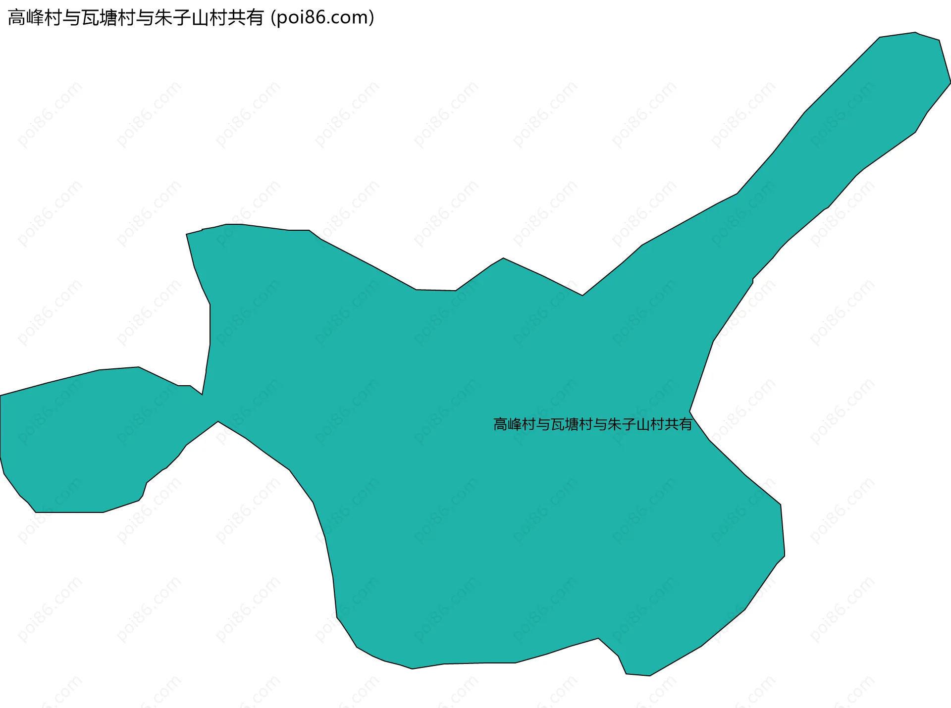 高峰村与瓦塘村与朱子山村共有边界地图
