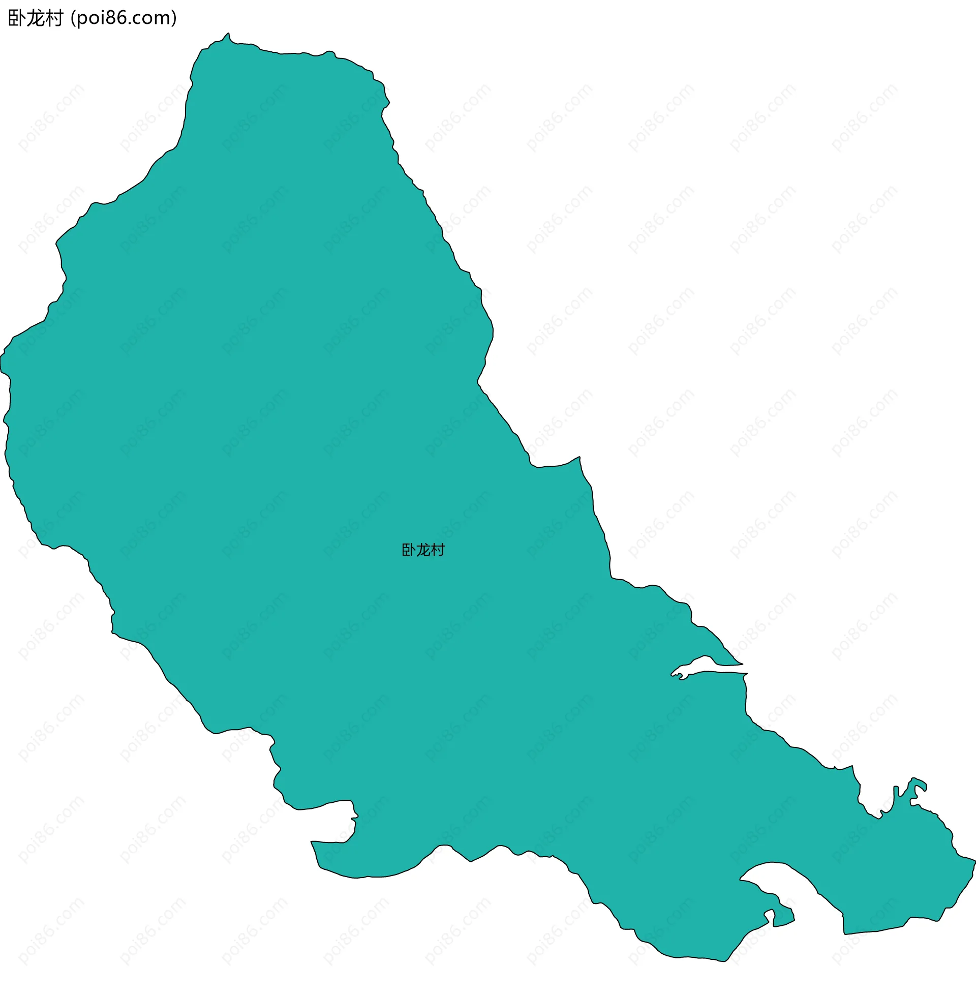 卧龙村边界地图