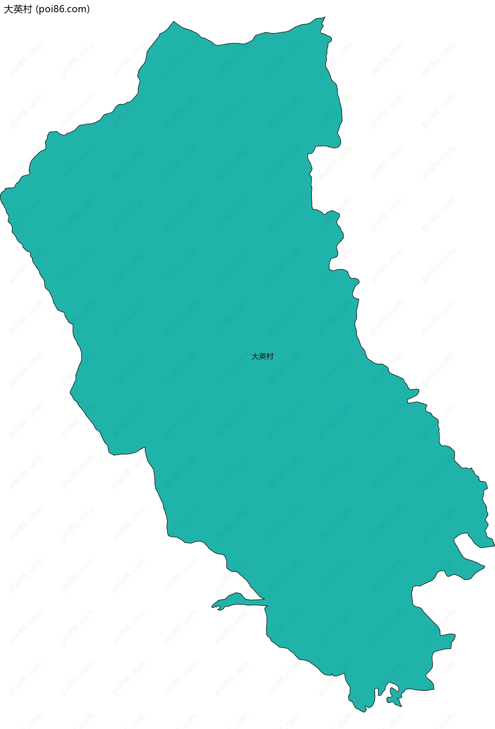 大英村边界地图