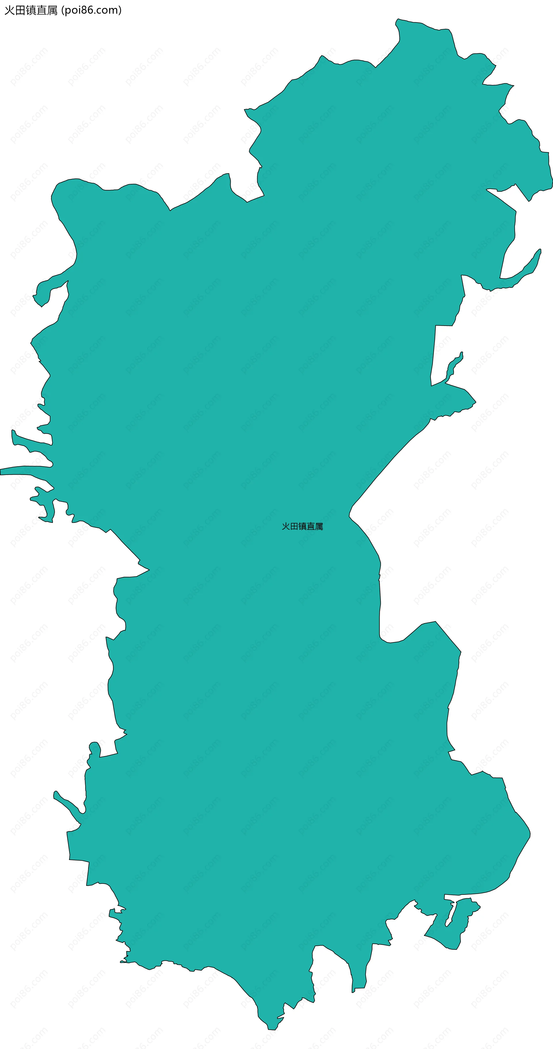 火田镇直属边界地图