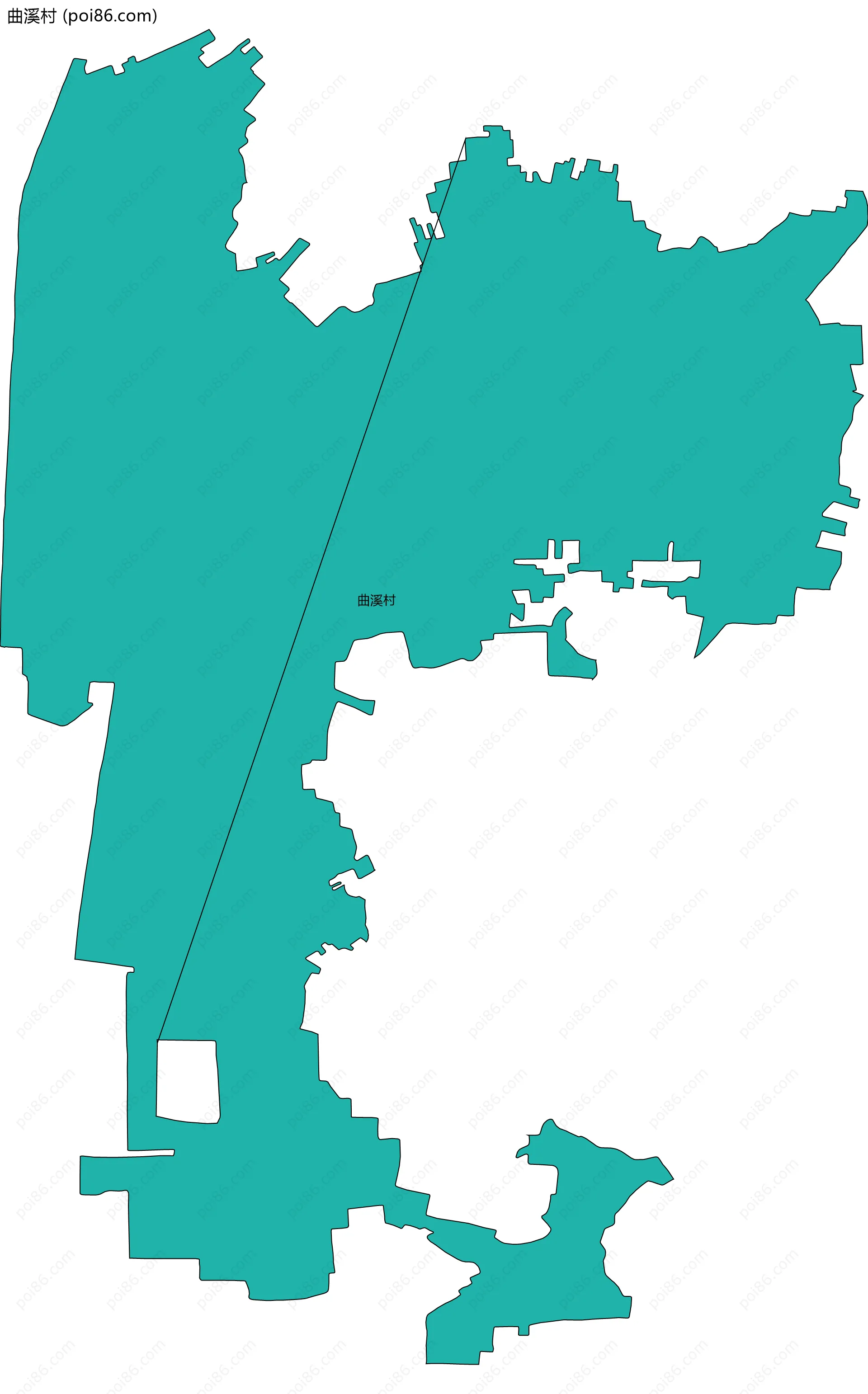 曲溪村边界地图