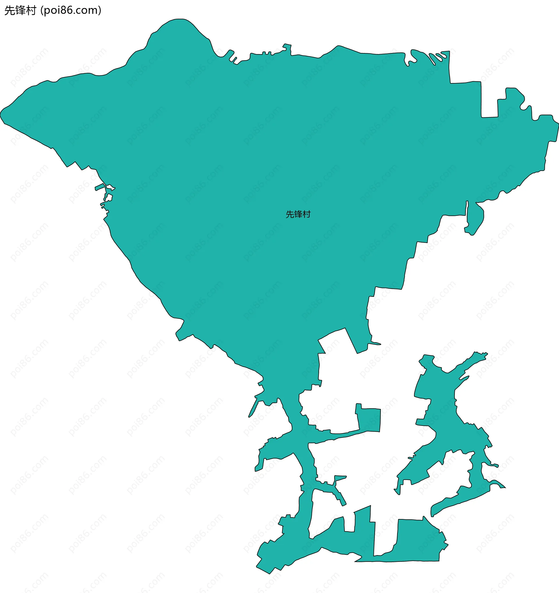 先锋村边界地图