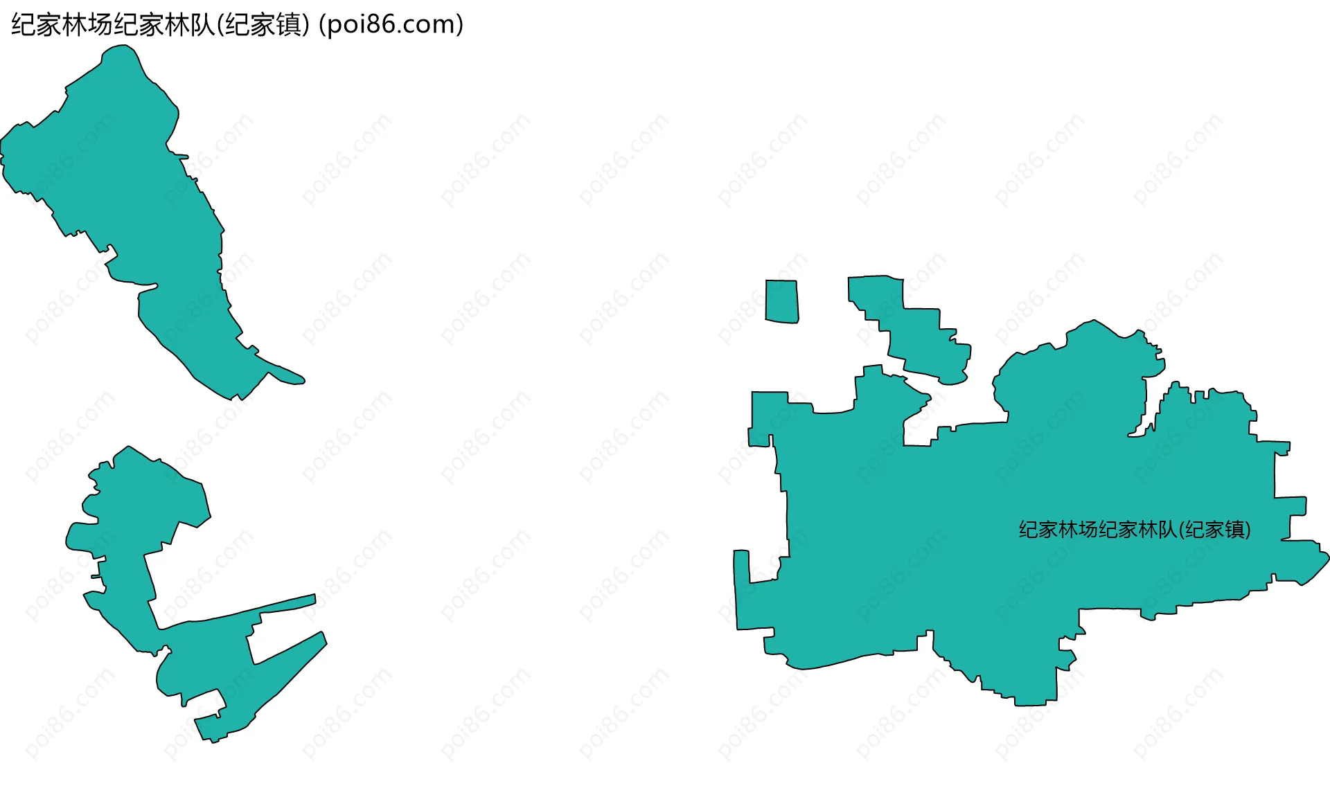 纪家林场纪家林队(纪家镇)边界地图