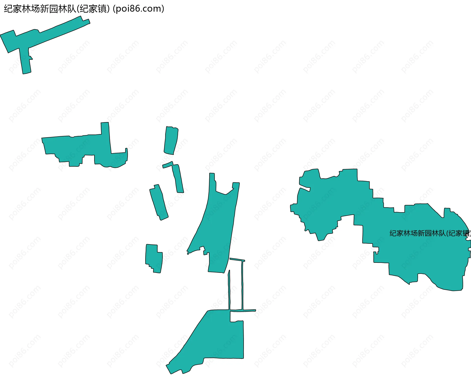 纪家林场新园林队(纪家镇)边界地图