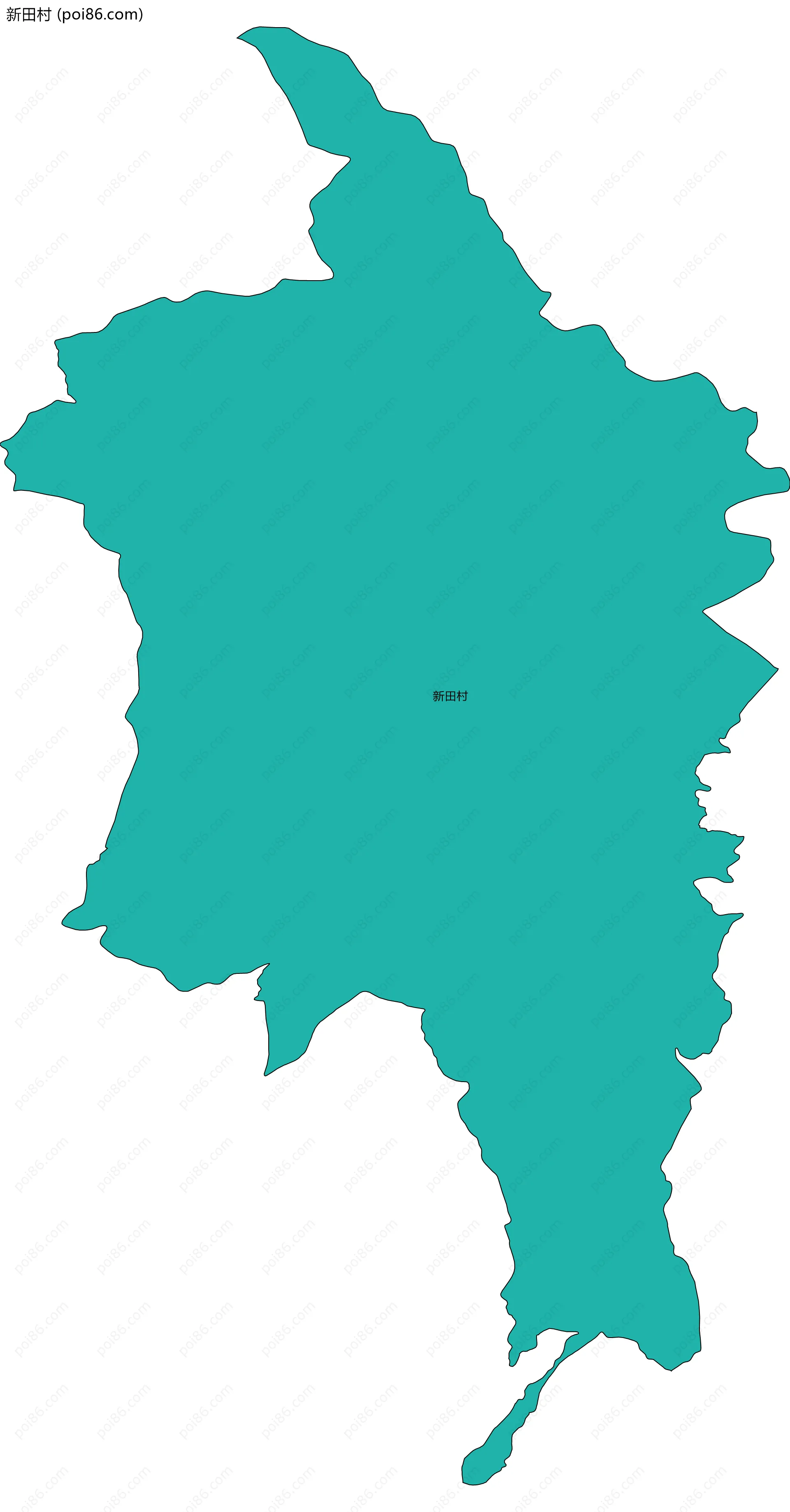 新田村边界地图