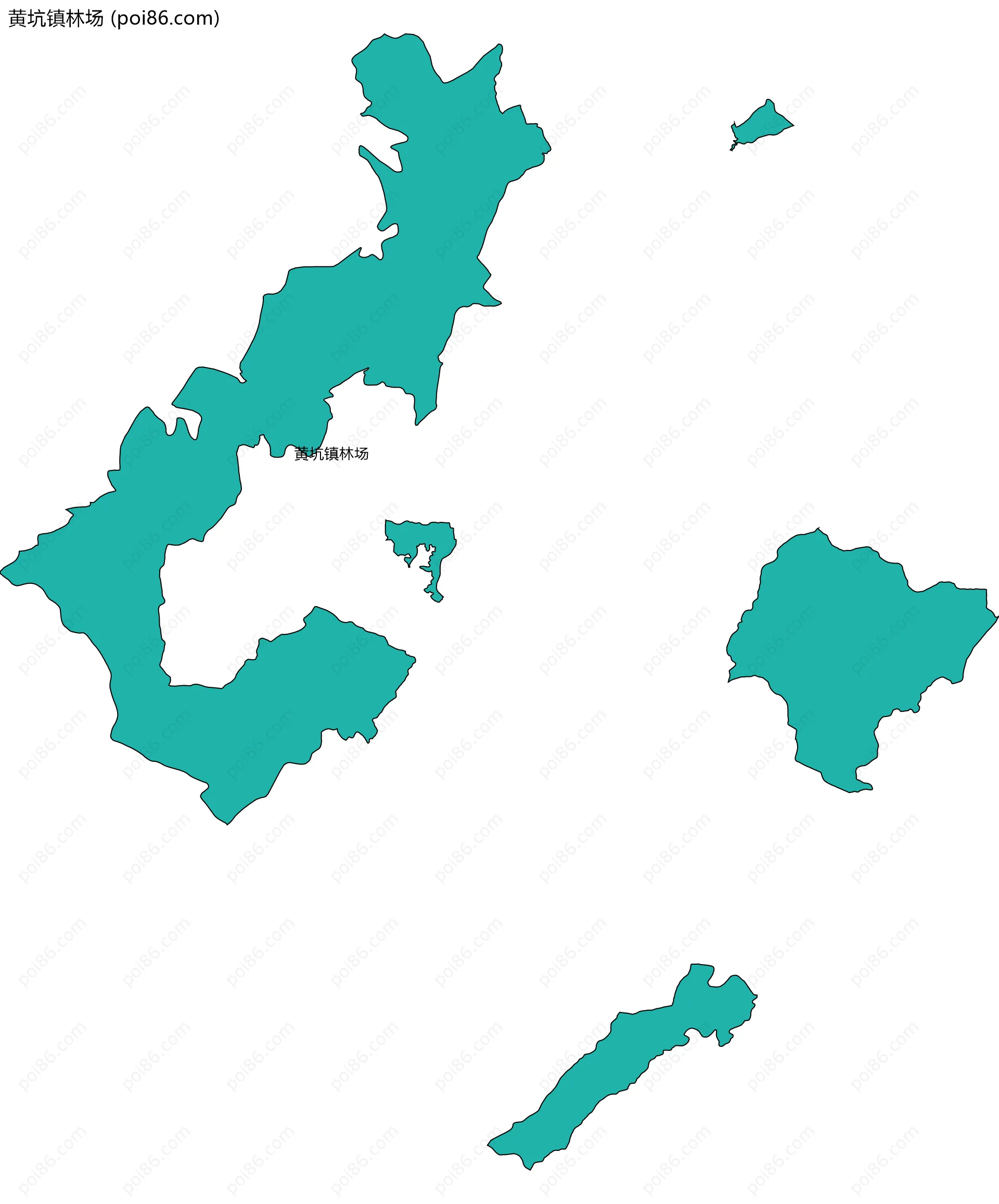 黄坑镇林场边界地图