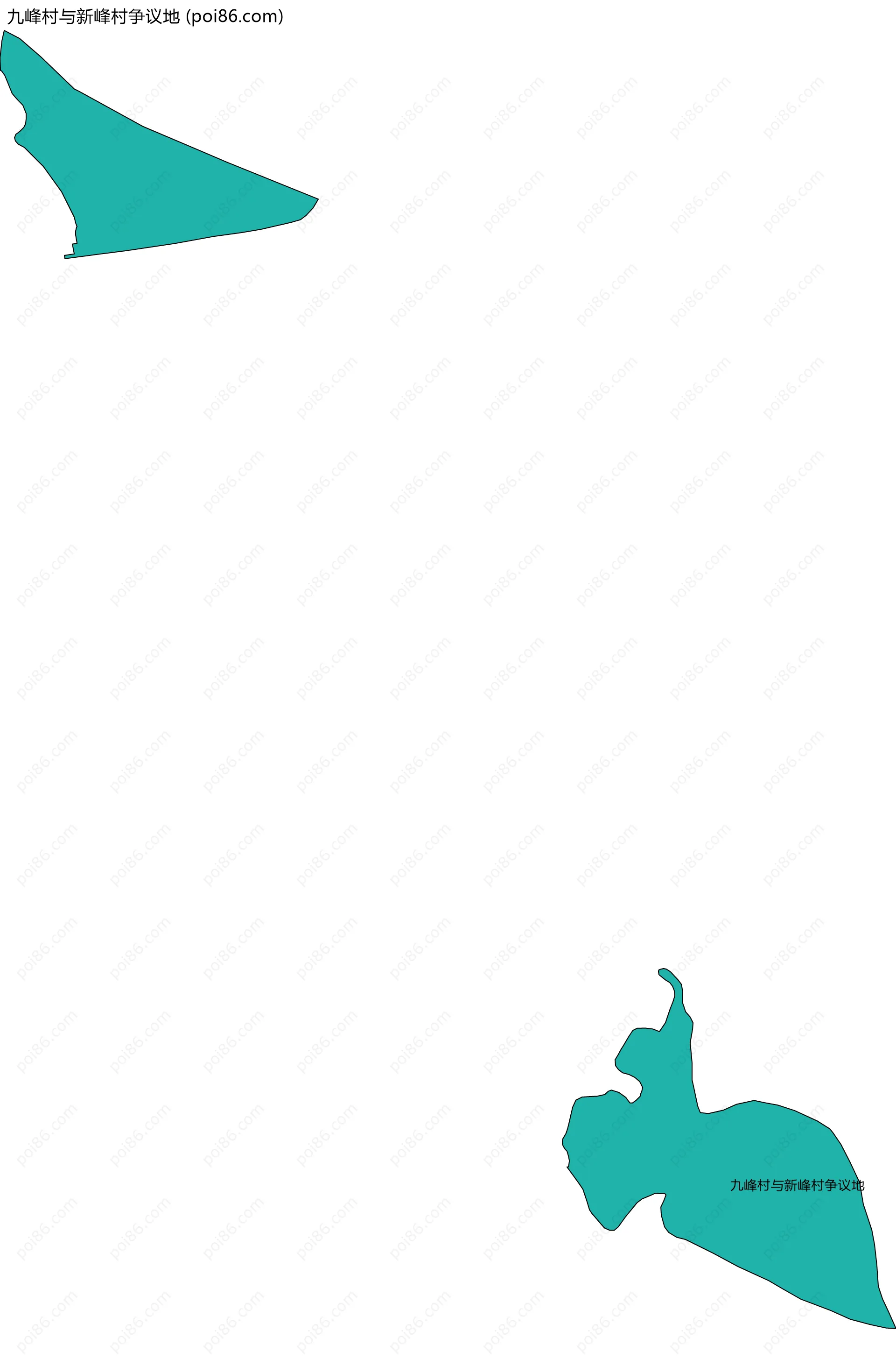 九峰村与新峰村争议地边界地图