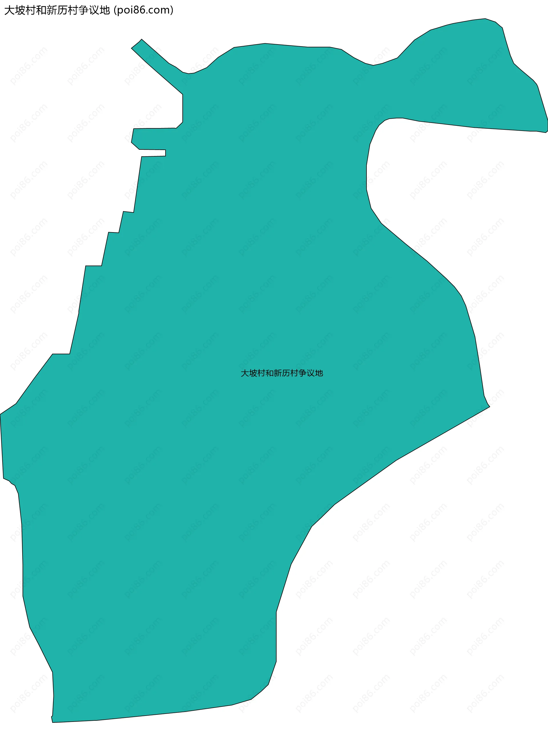 大坡村和新历村争议地边界地图