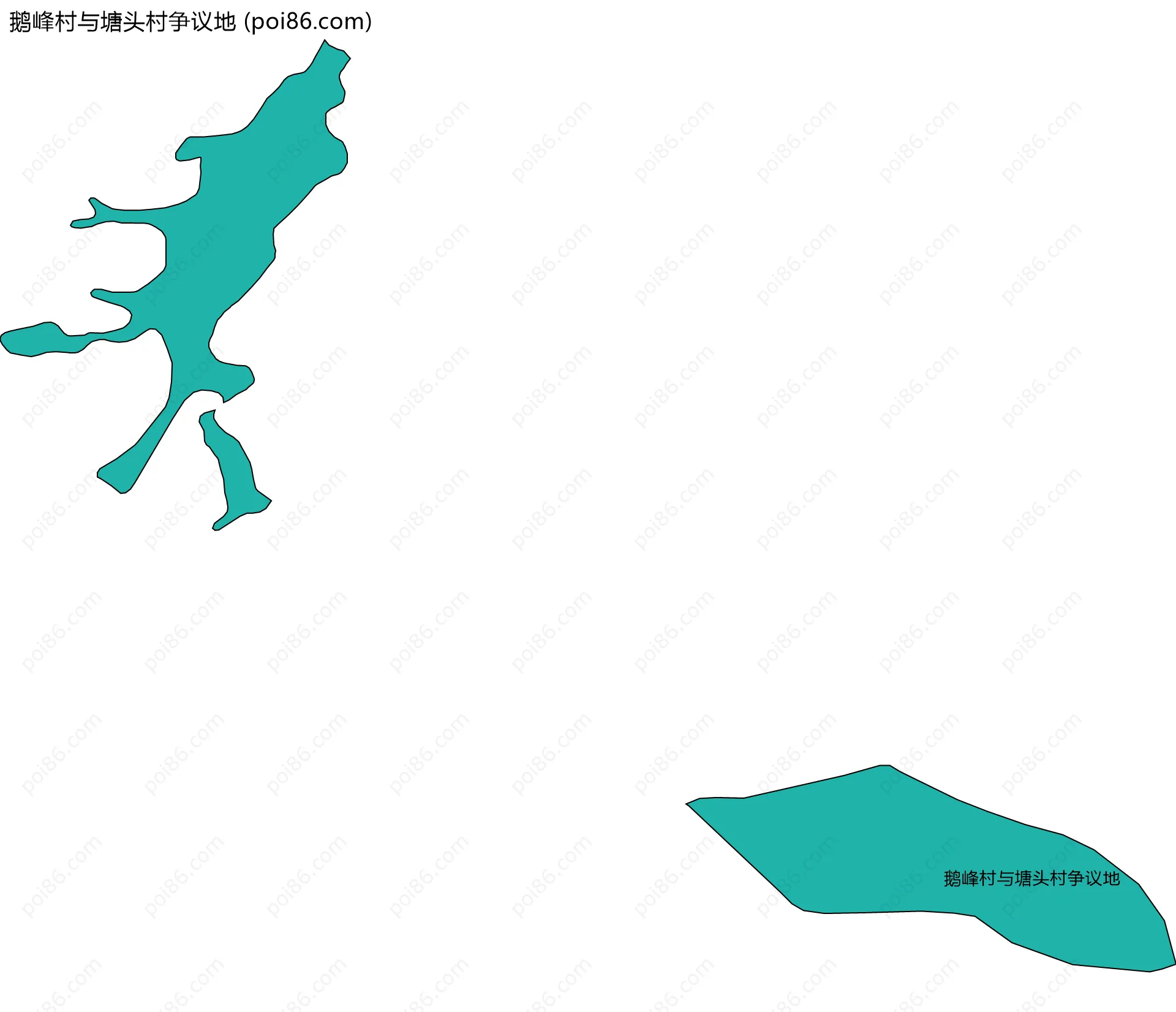 鹅峰村与塘头村争议地边界地图