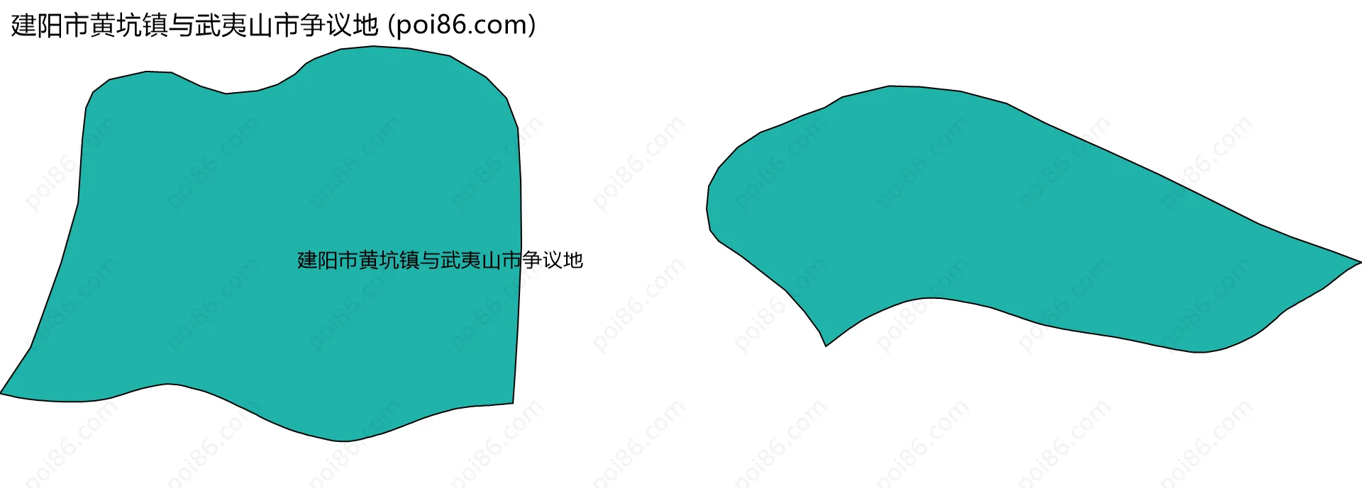 建阳市黄坑镇与武夷山市争议地边界地图