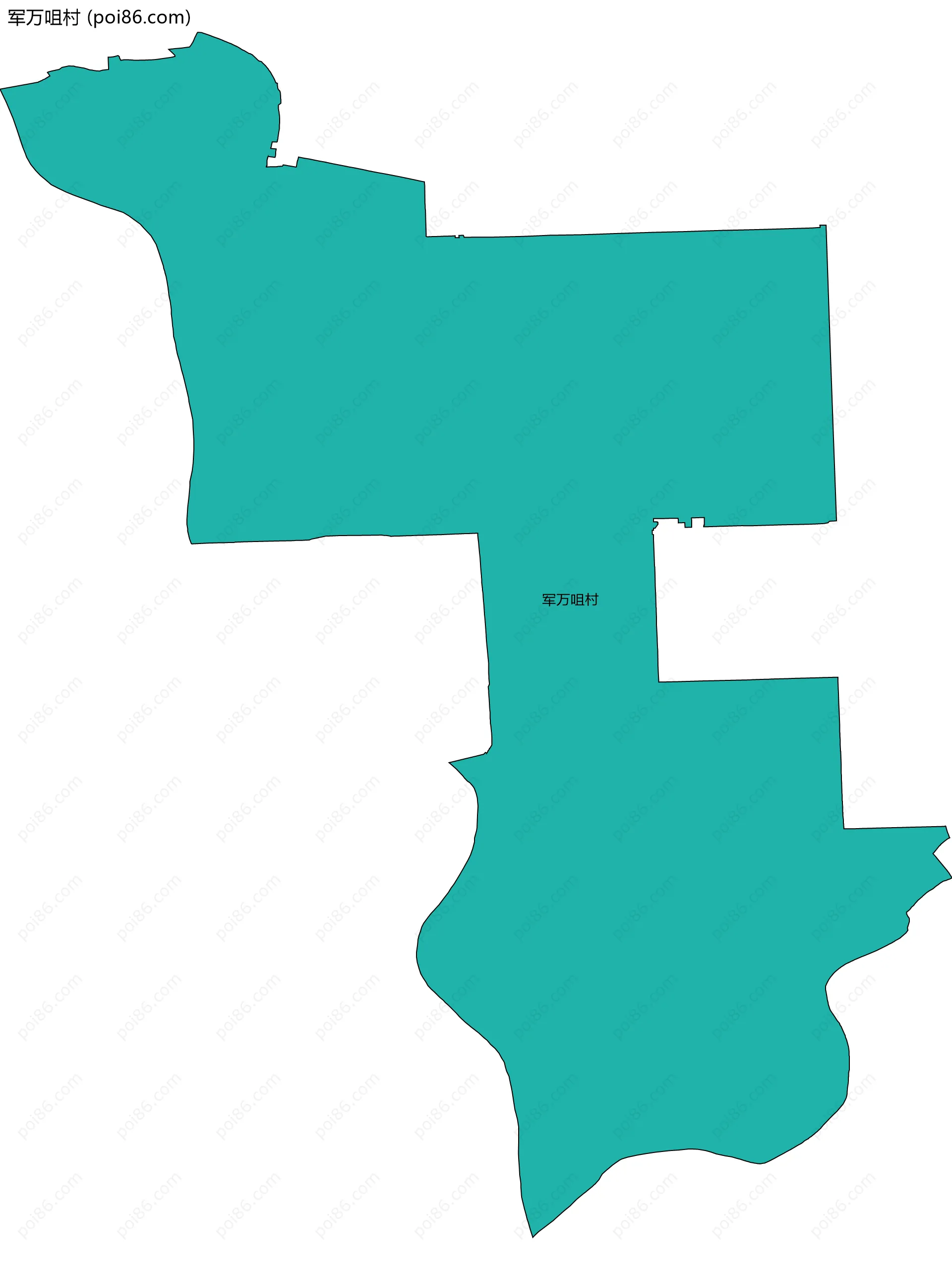 军万咀村边界地图