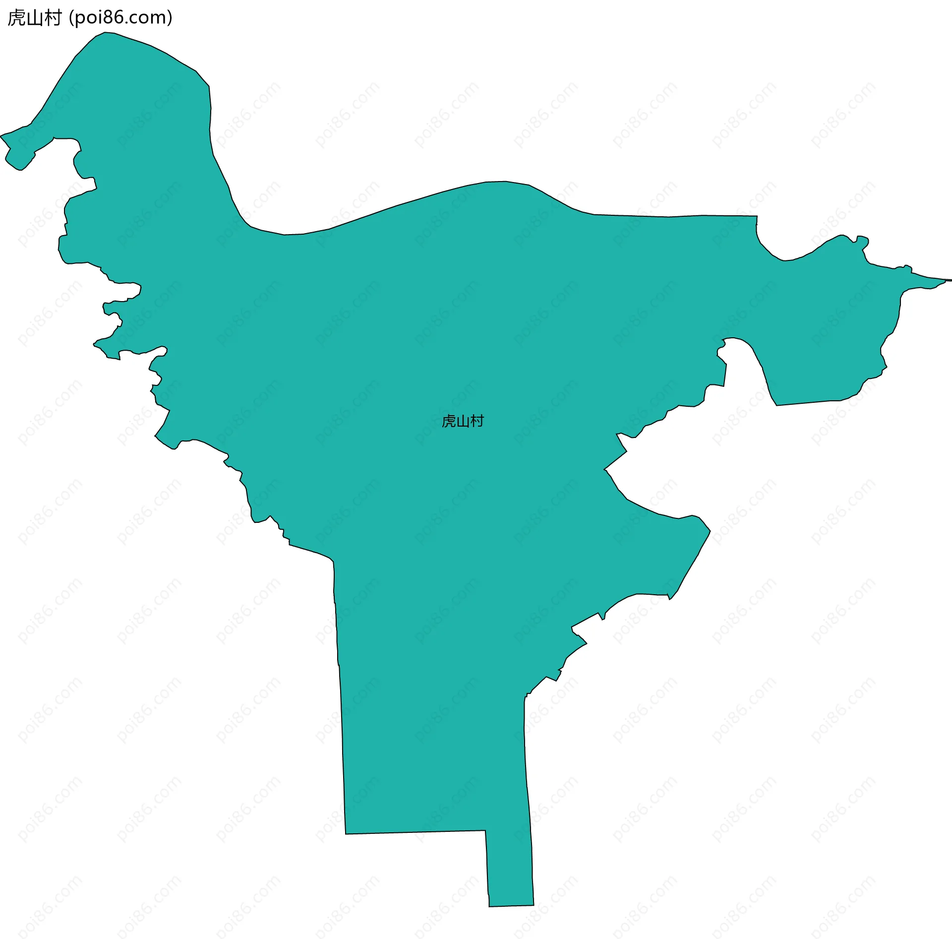 虎山村边界地图