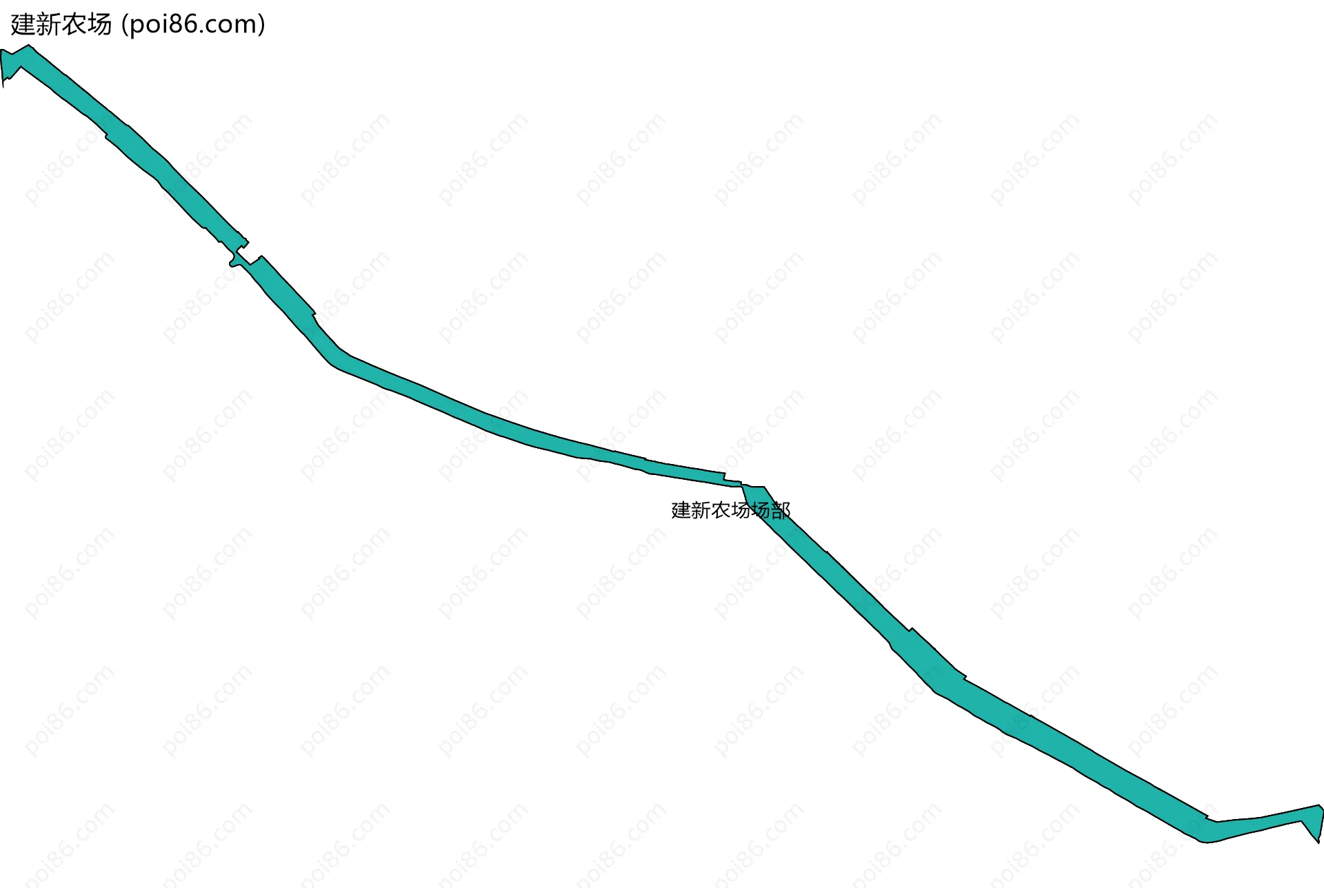 建新农场边界地图(五级行政区划)