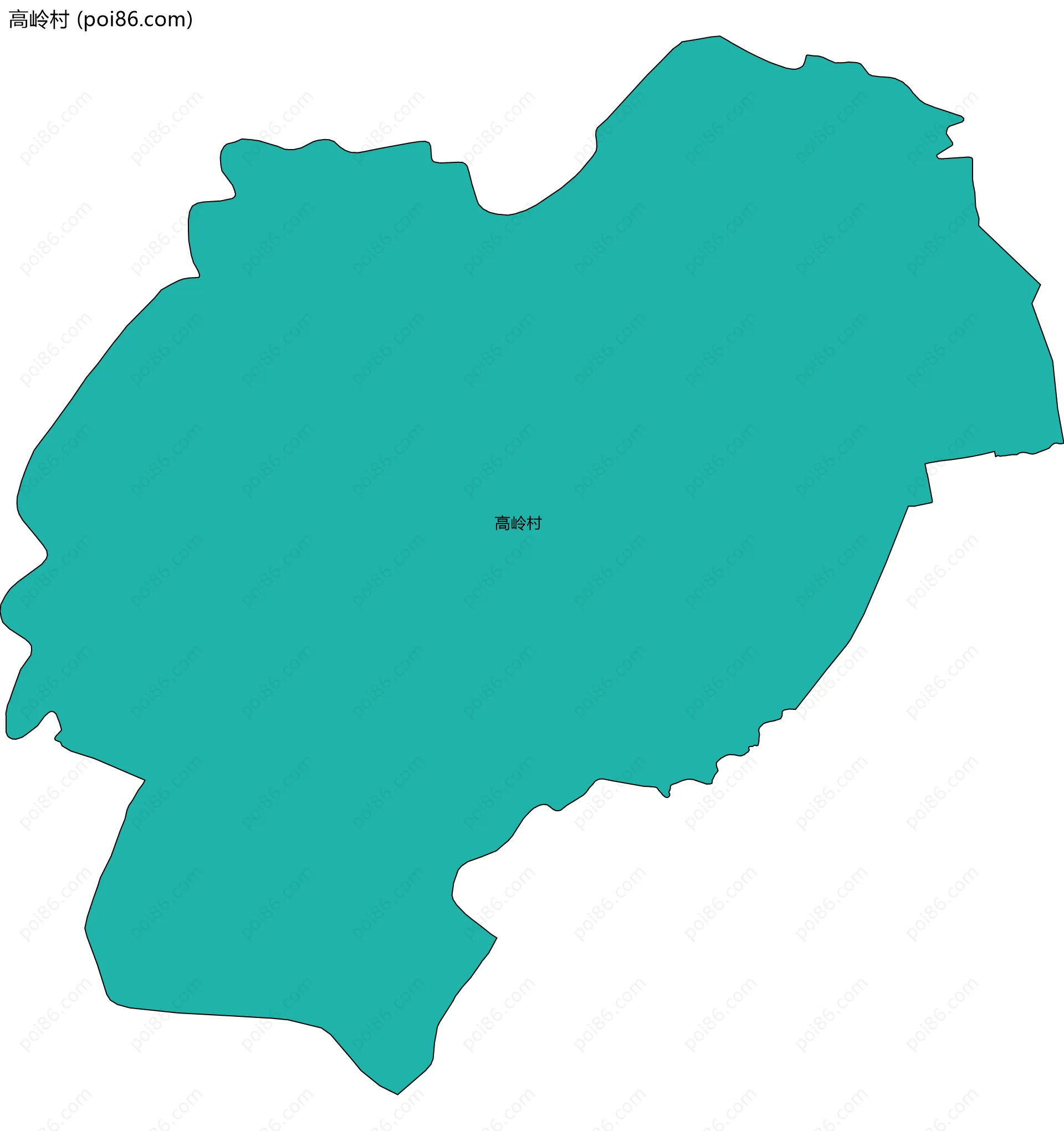 高岭村边界地图