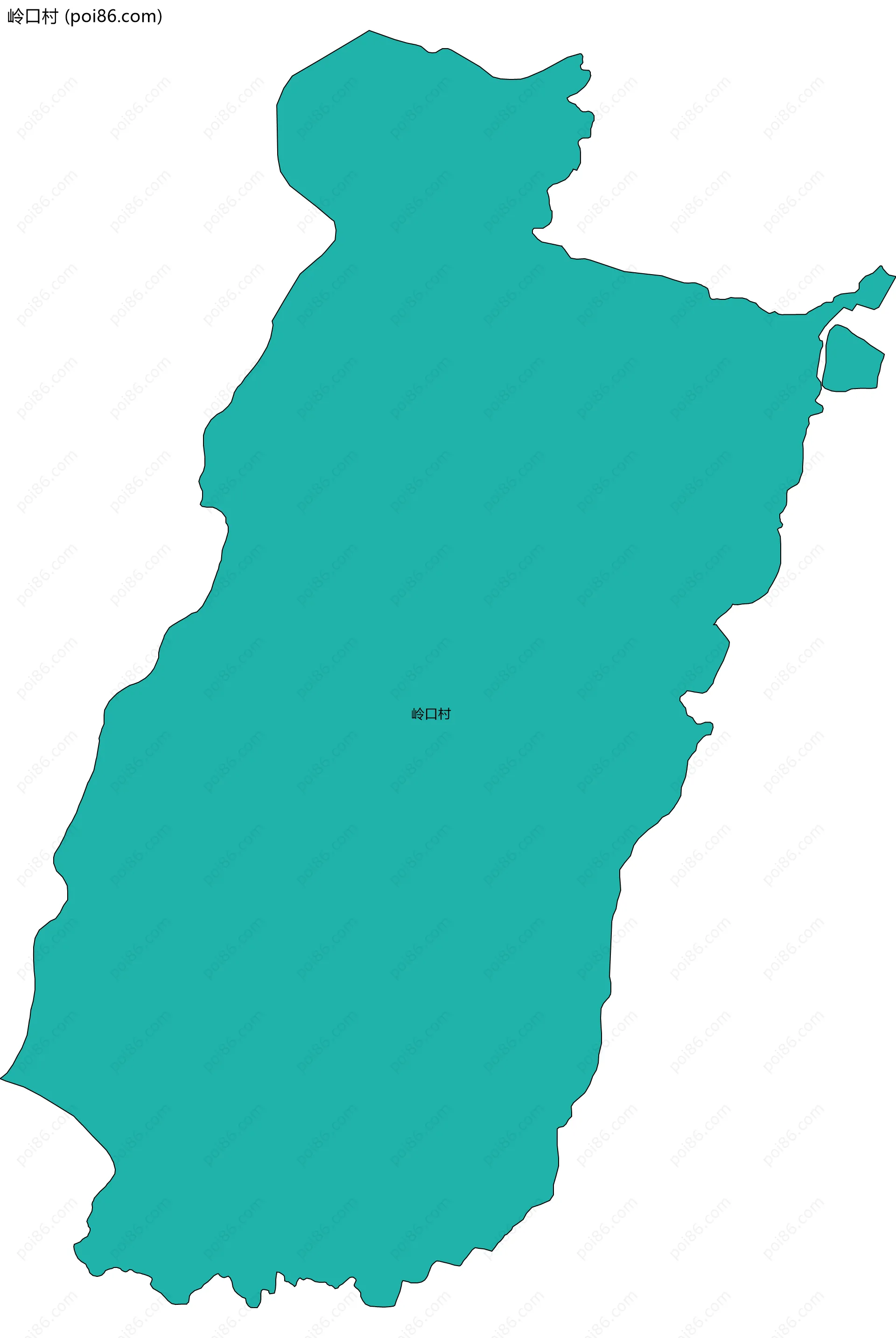 岭口村边界地图