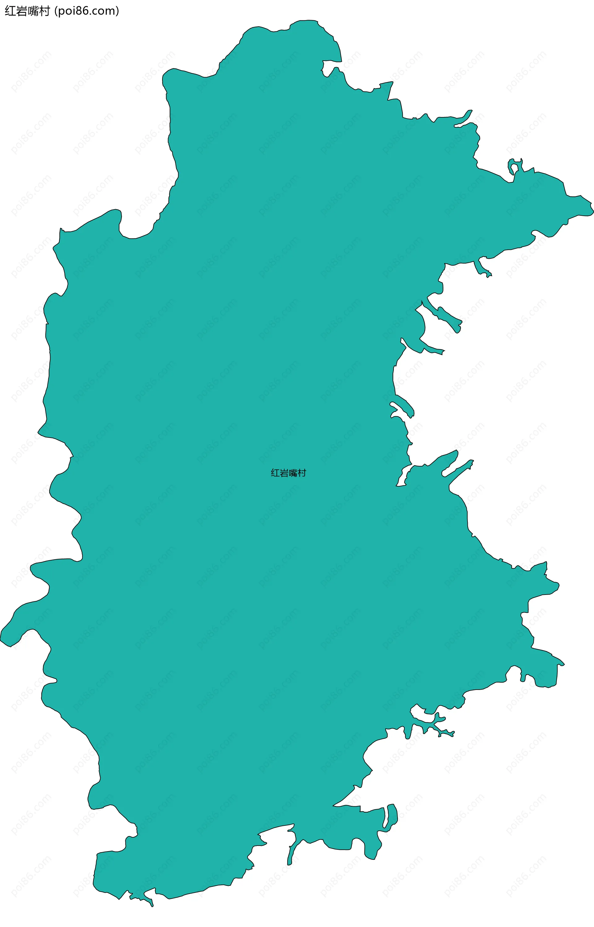 红岩嘴村边界地图