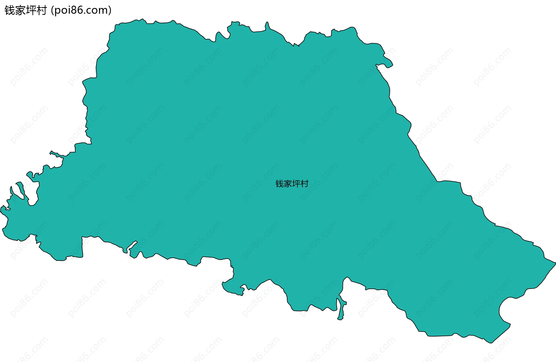 钱家坪村边界地图