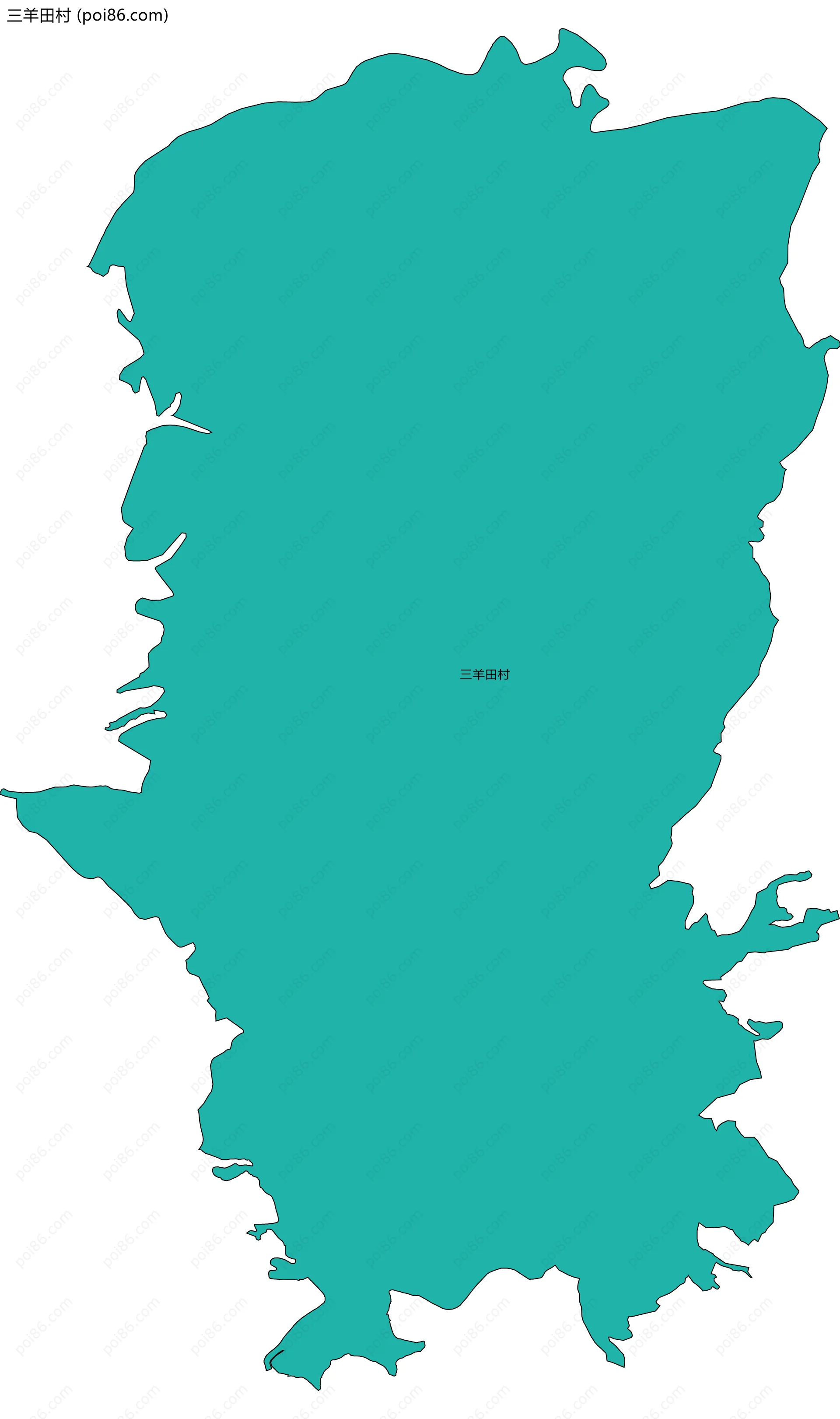 三羊田村边界地图