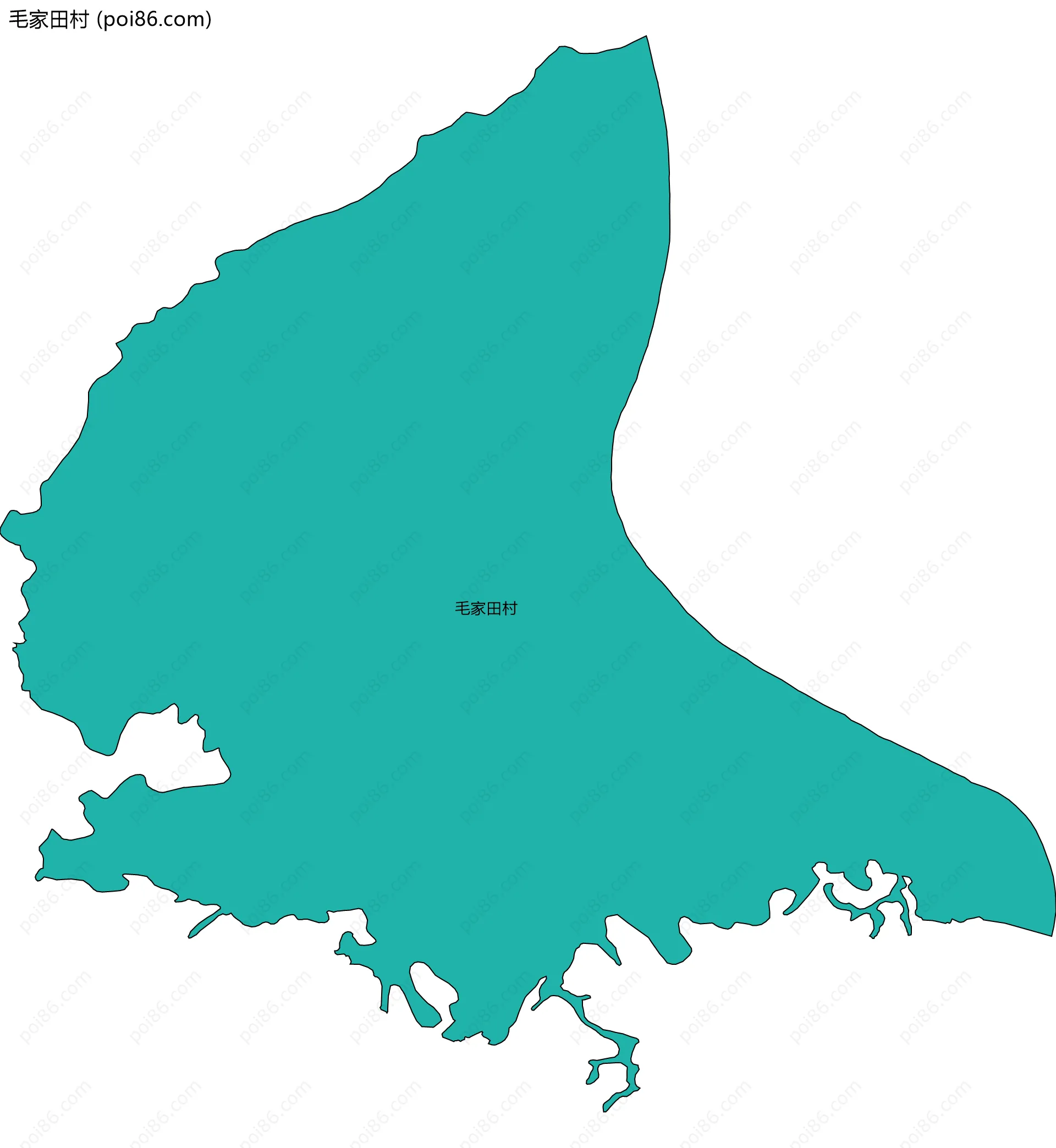 毛家田村边界地图