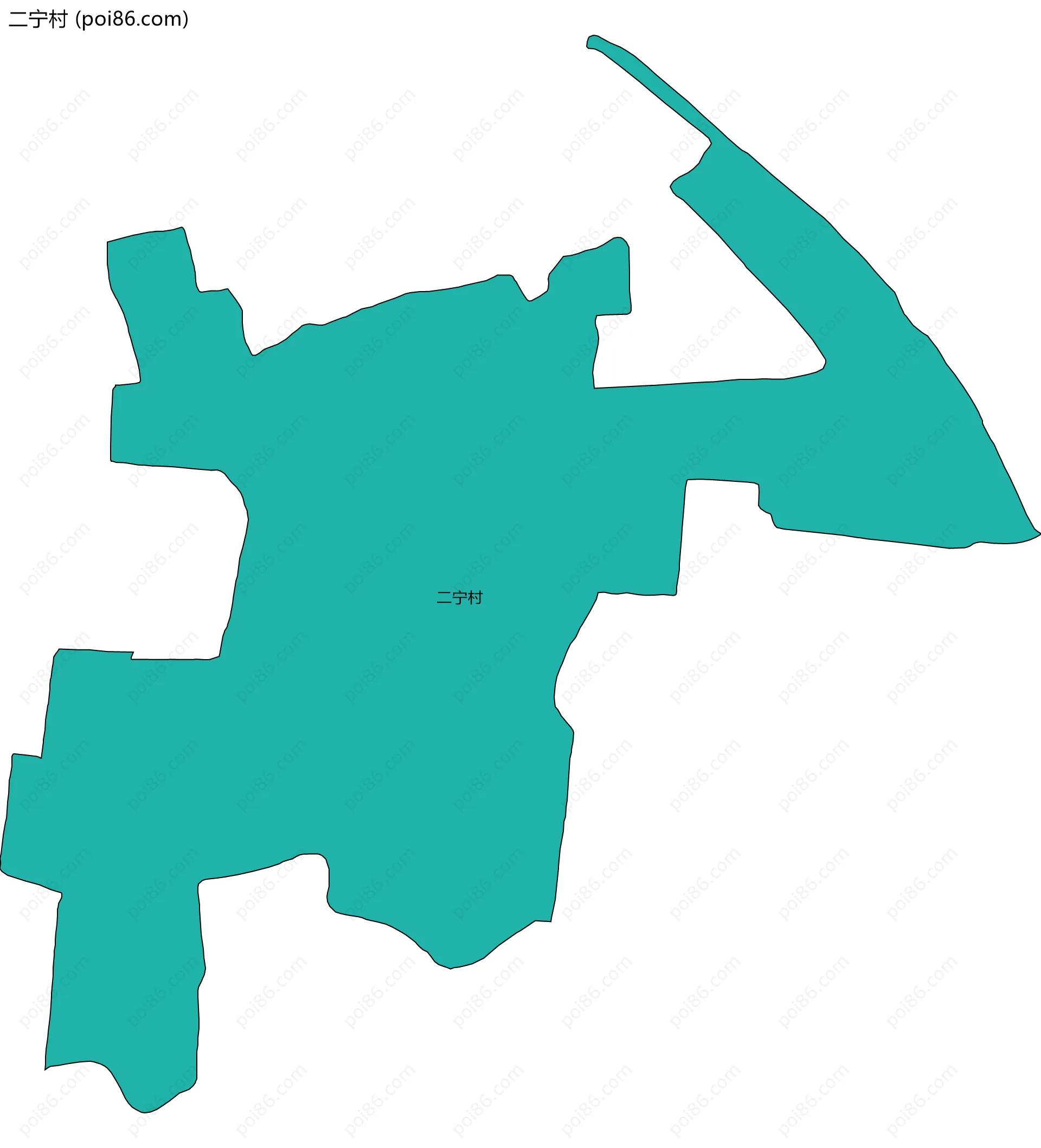 二宁村边界地图