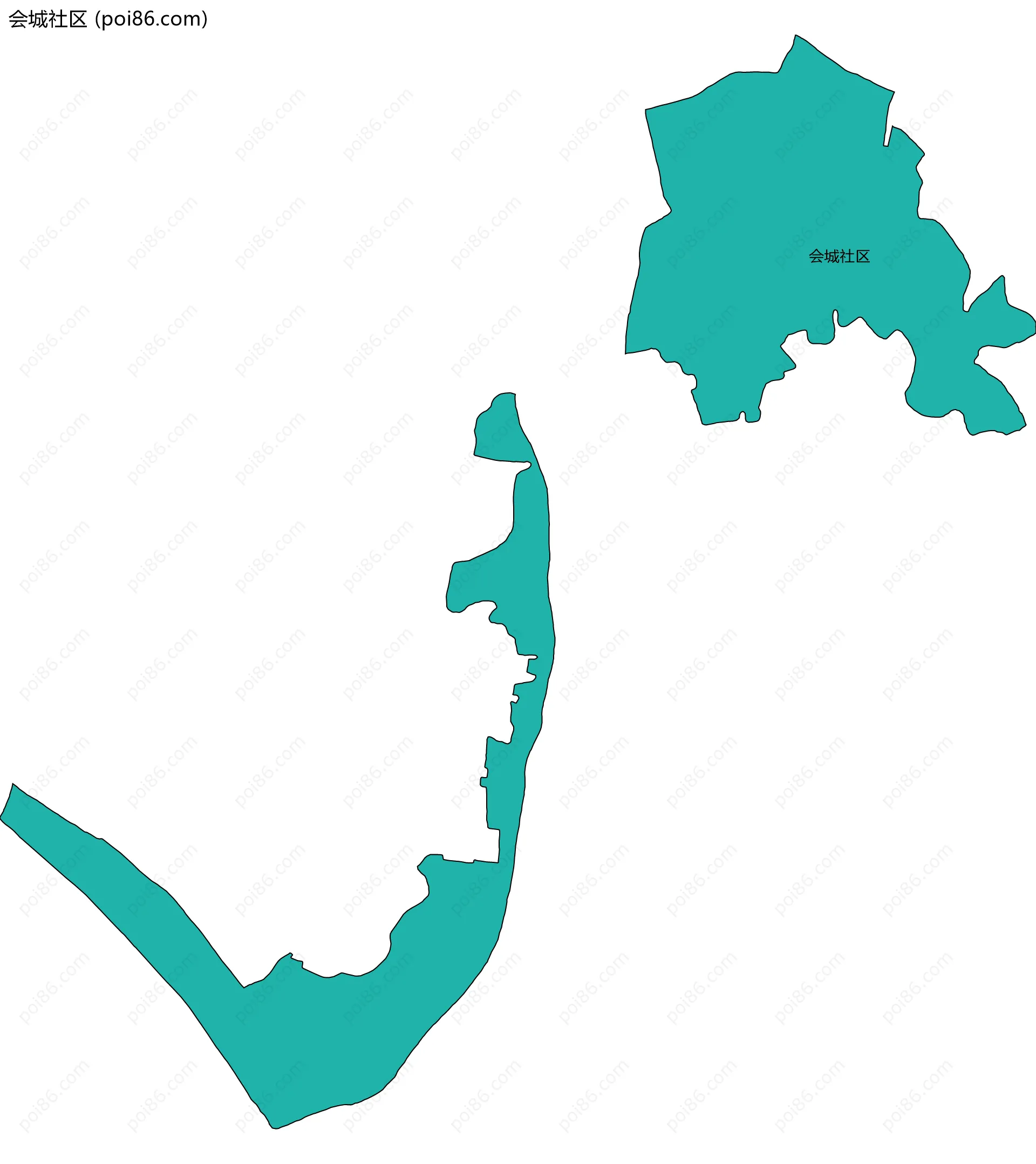会城社区边界地图