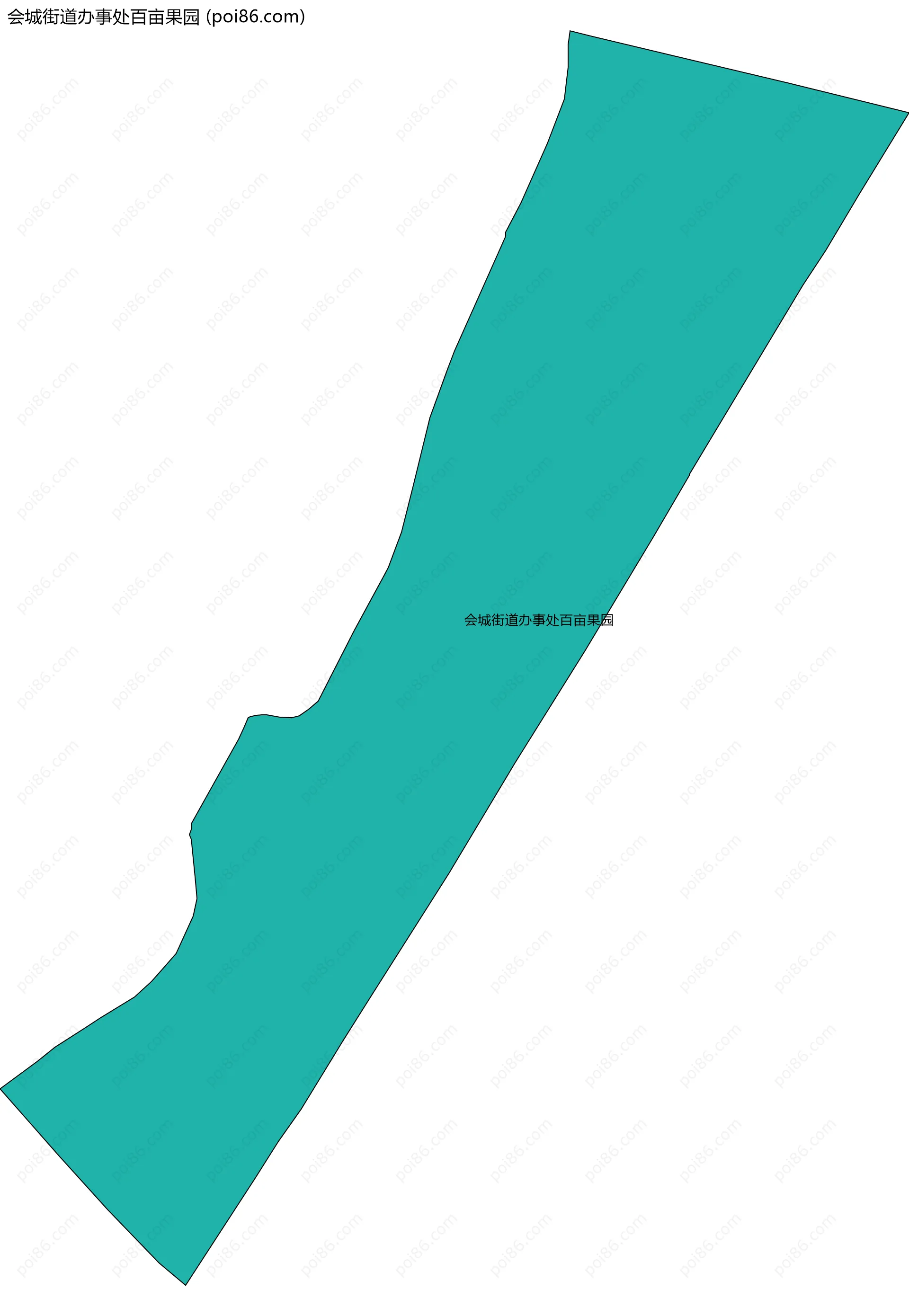 会城街道办事处百亩果园边界地图