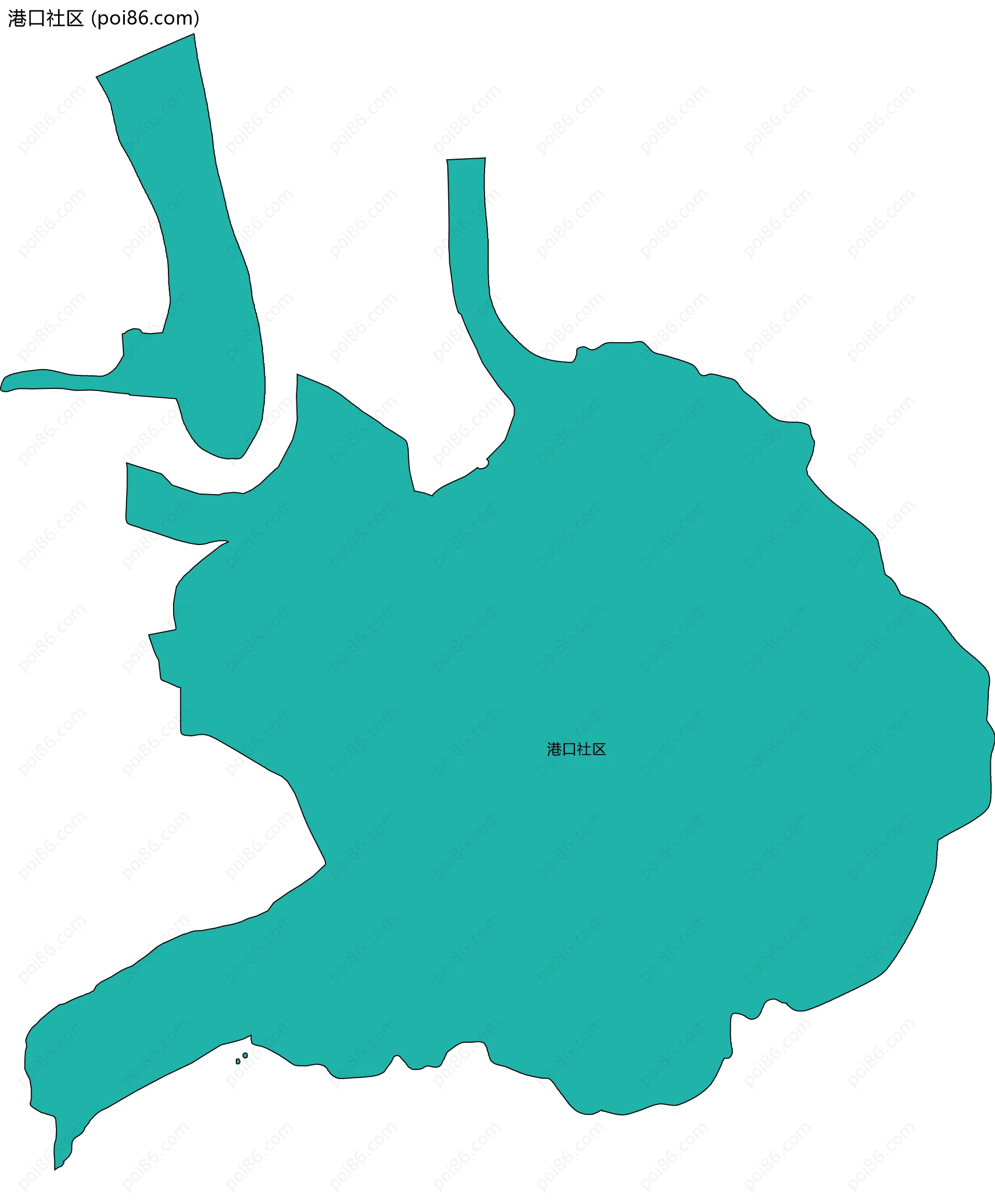 港口社区边界地图