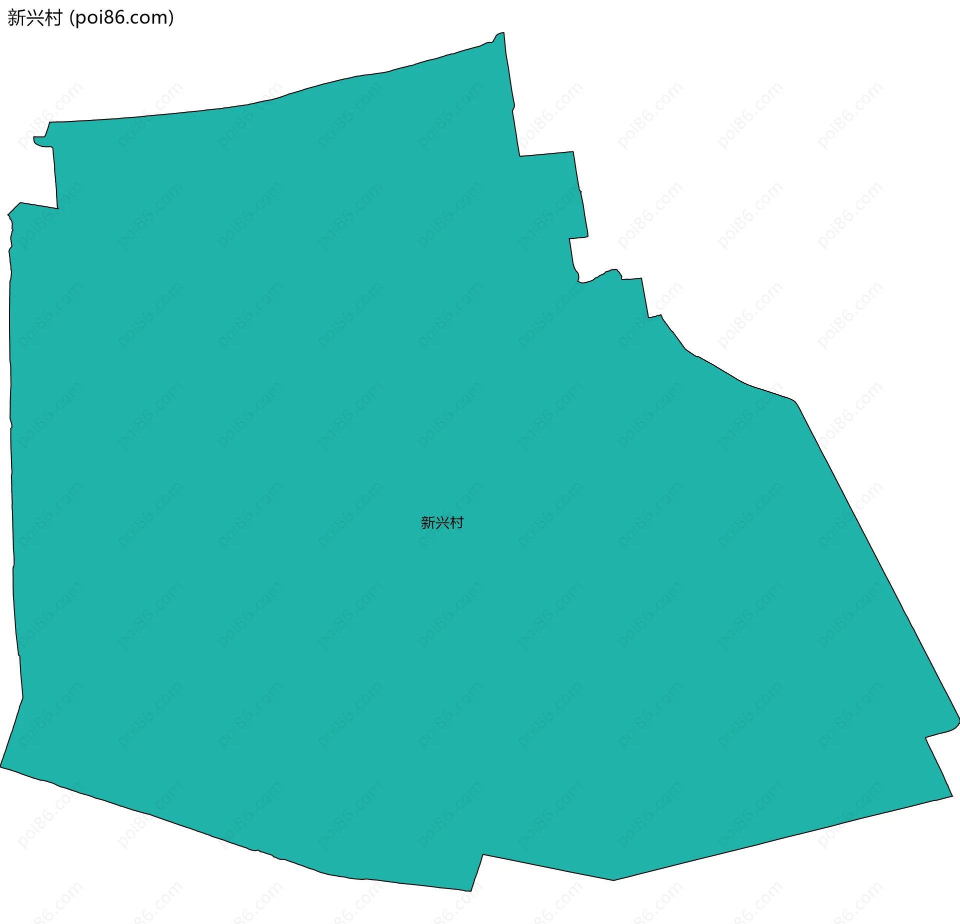 新兴村边界地图