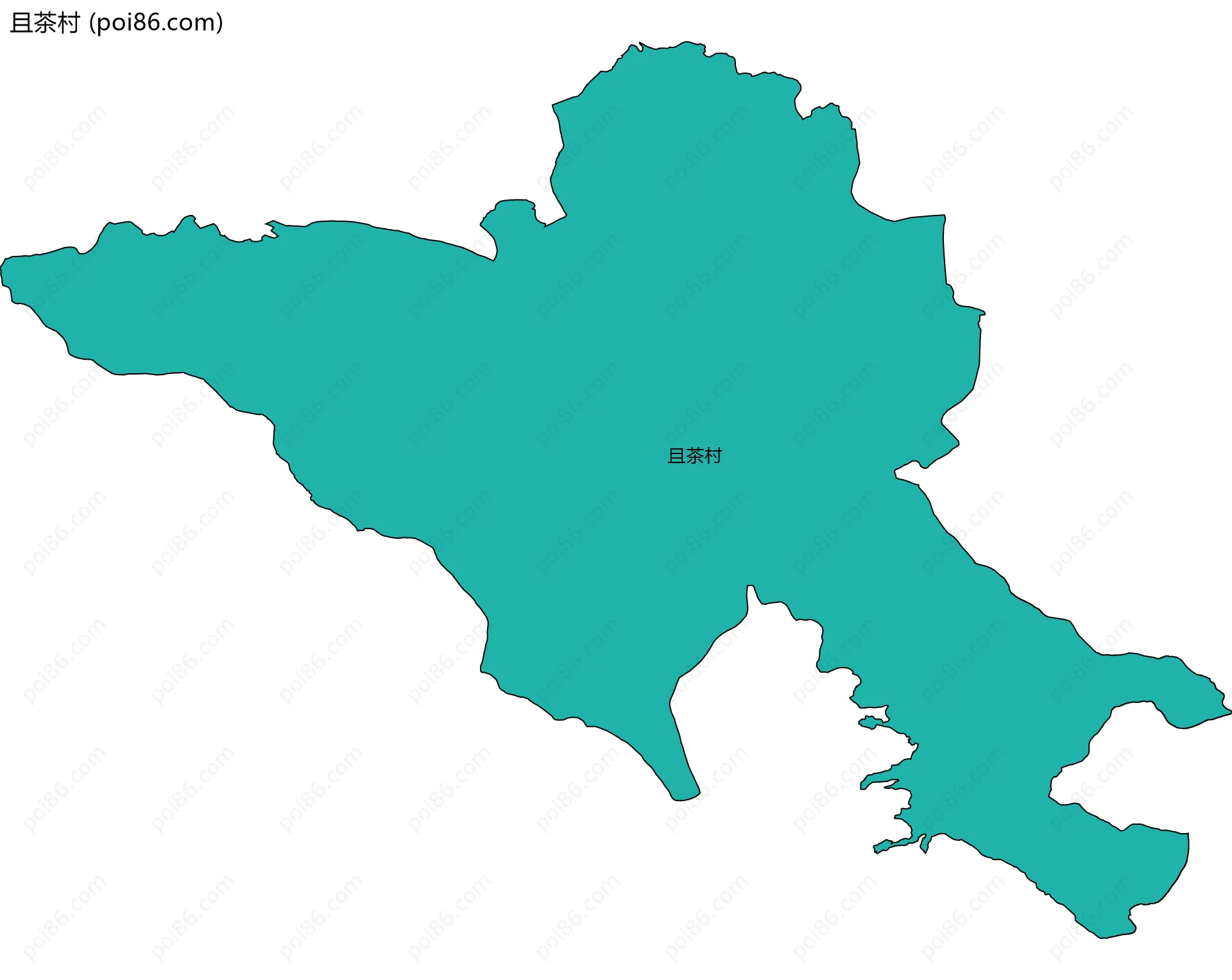 且茶村边界地图