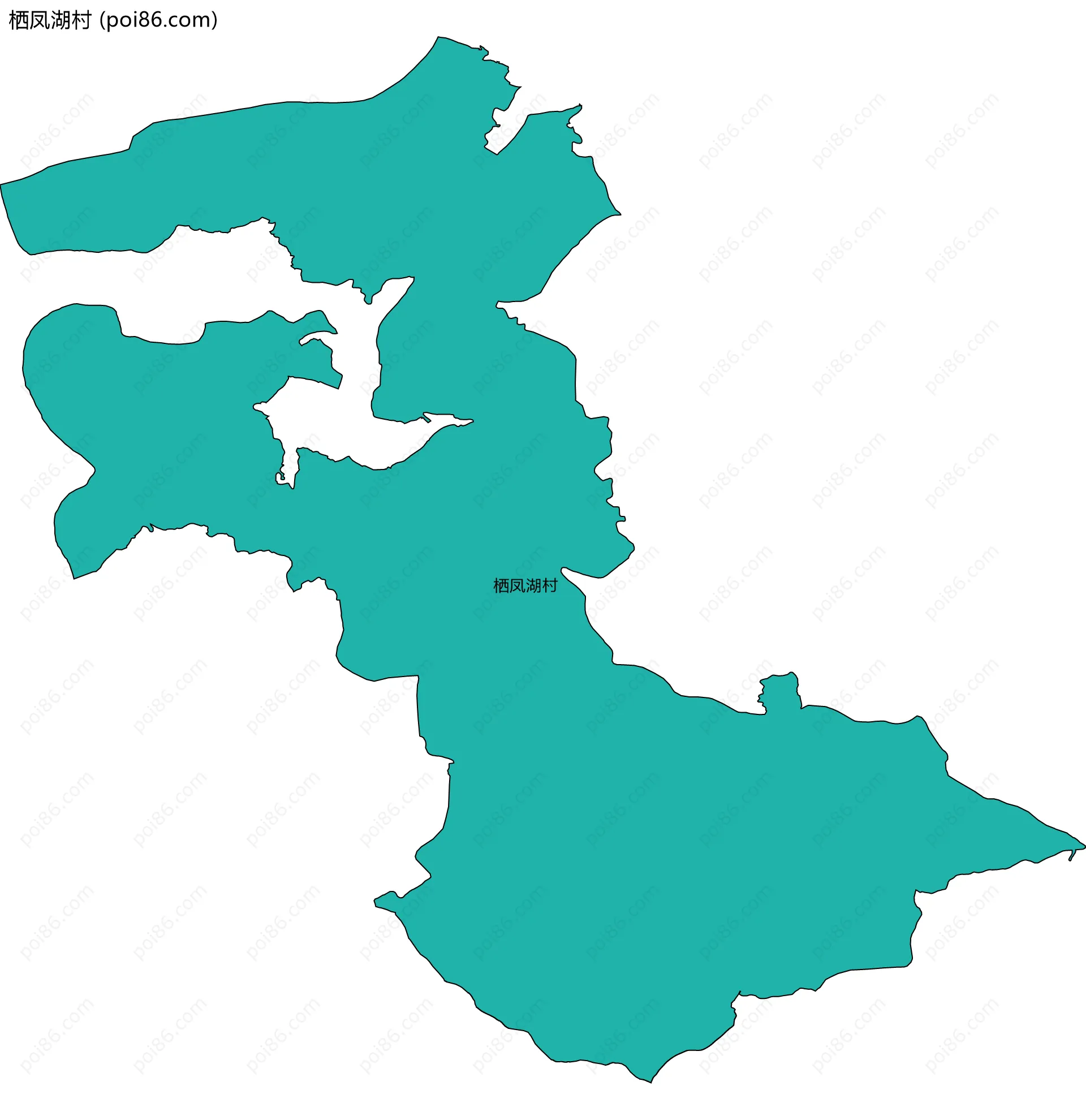 栖凤湖村边界地图