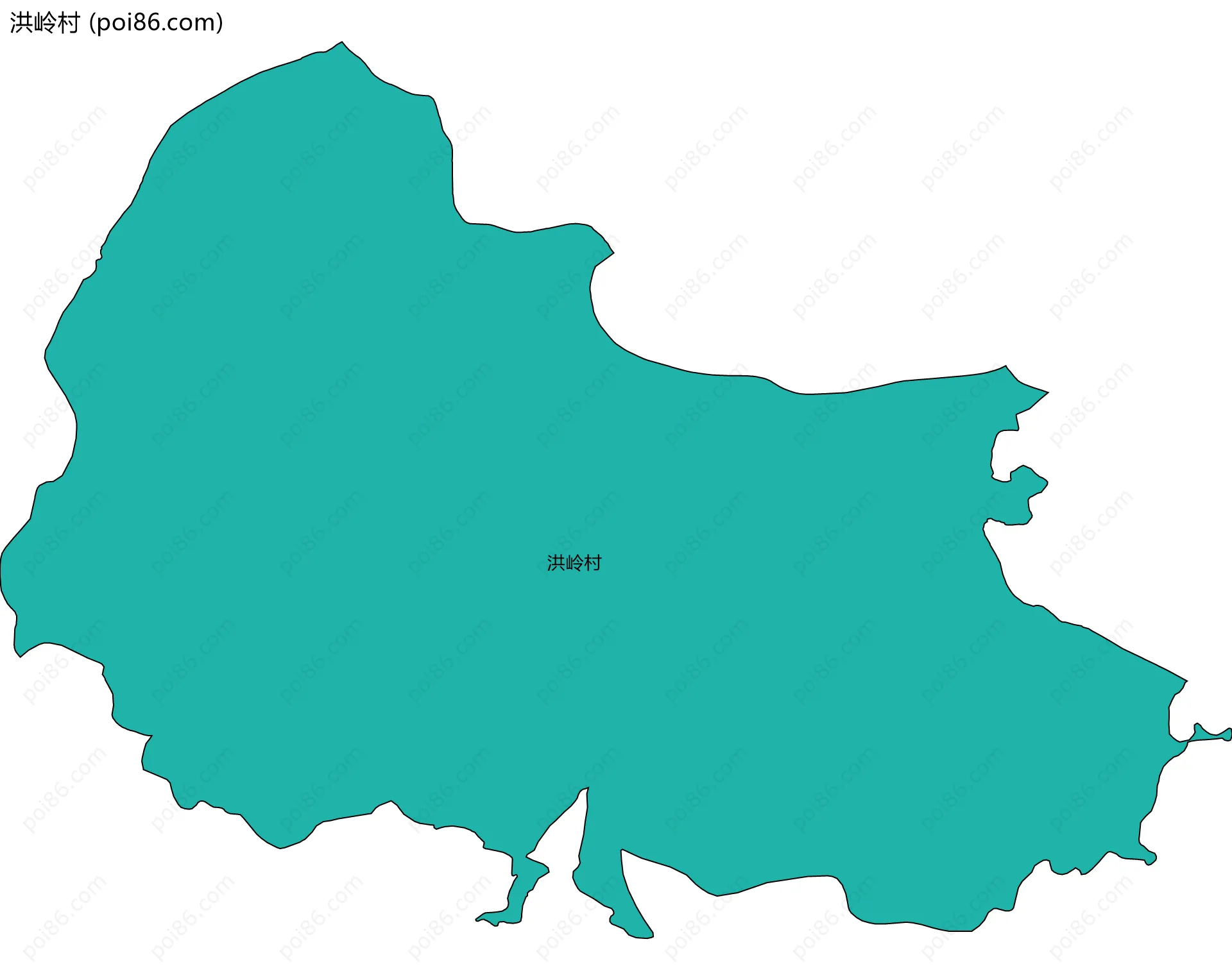 洪岭村边界地图