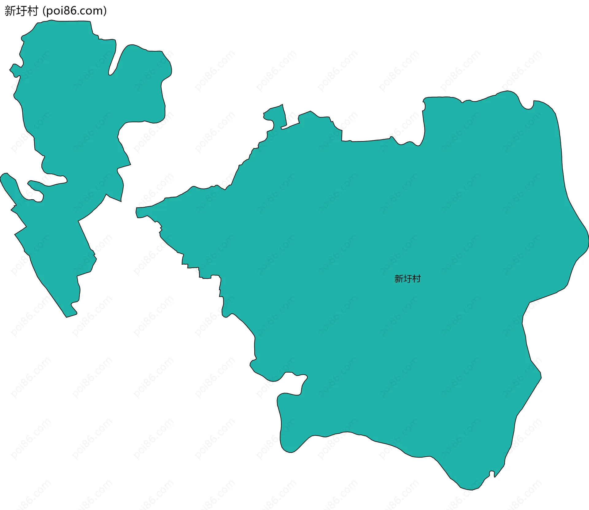 新圩村边界地图