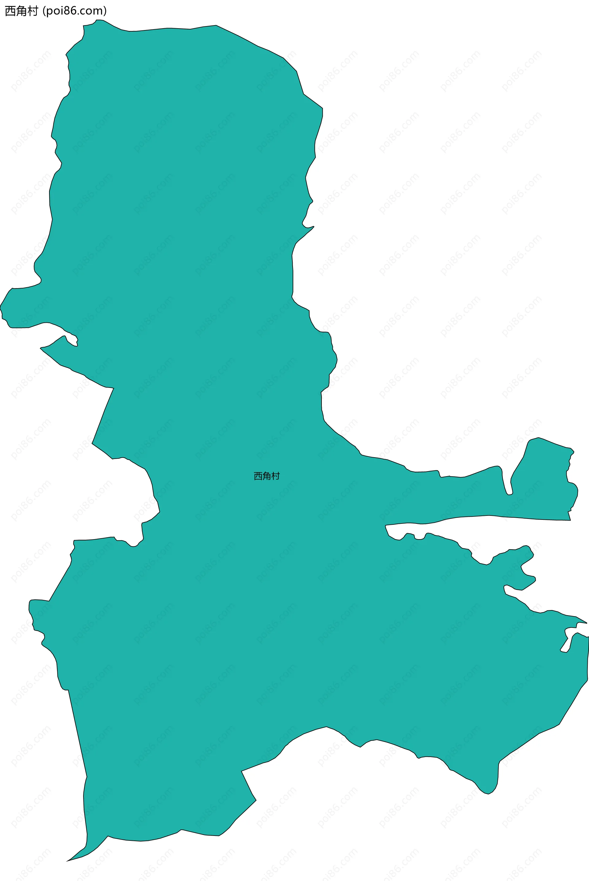 西角村边界地图