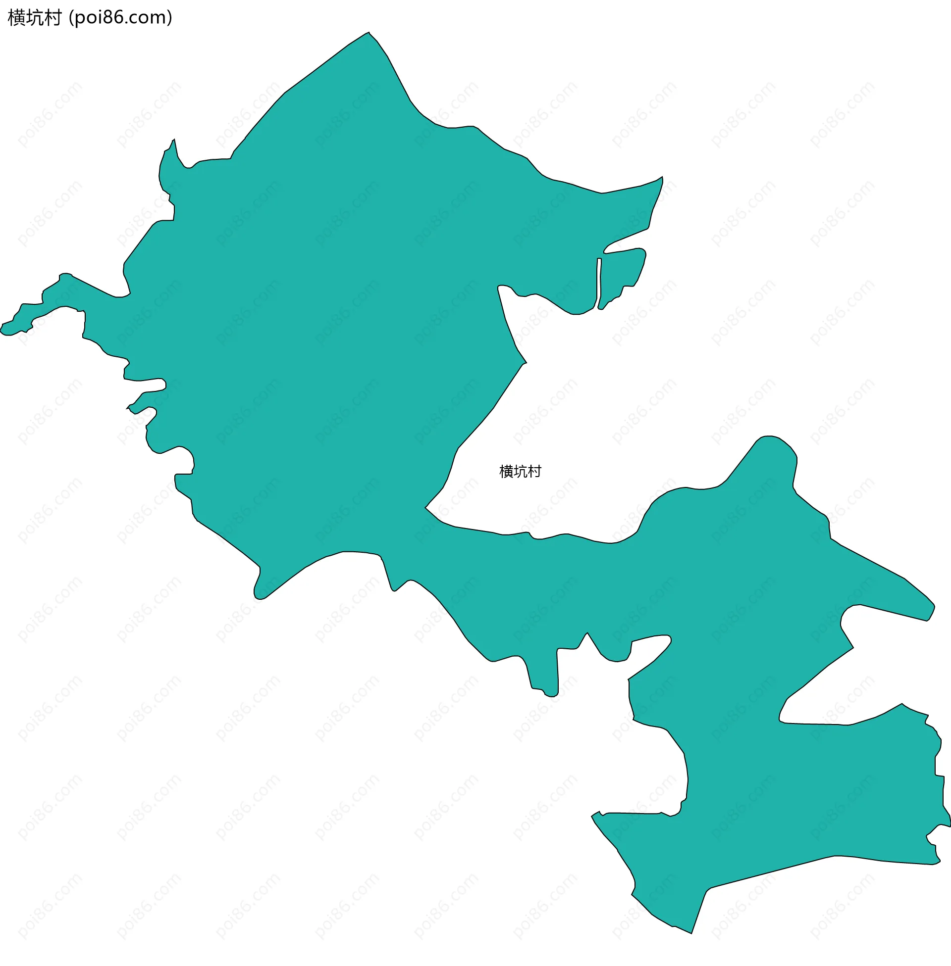 横坑村边界地图