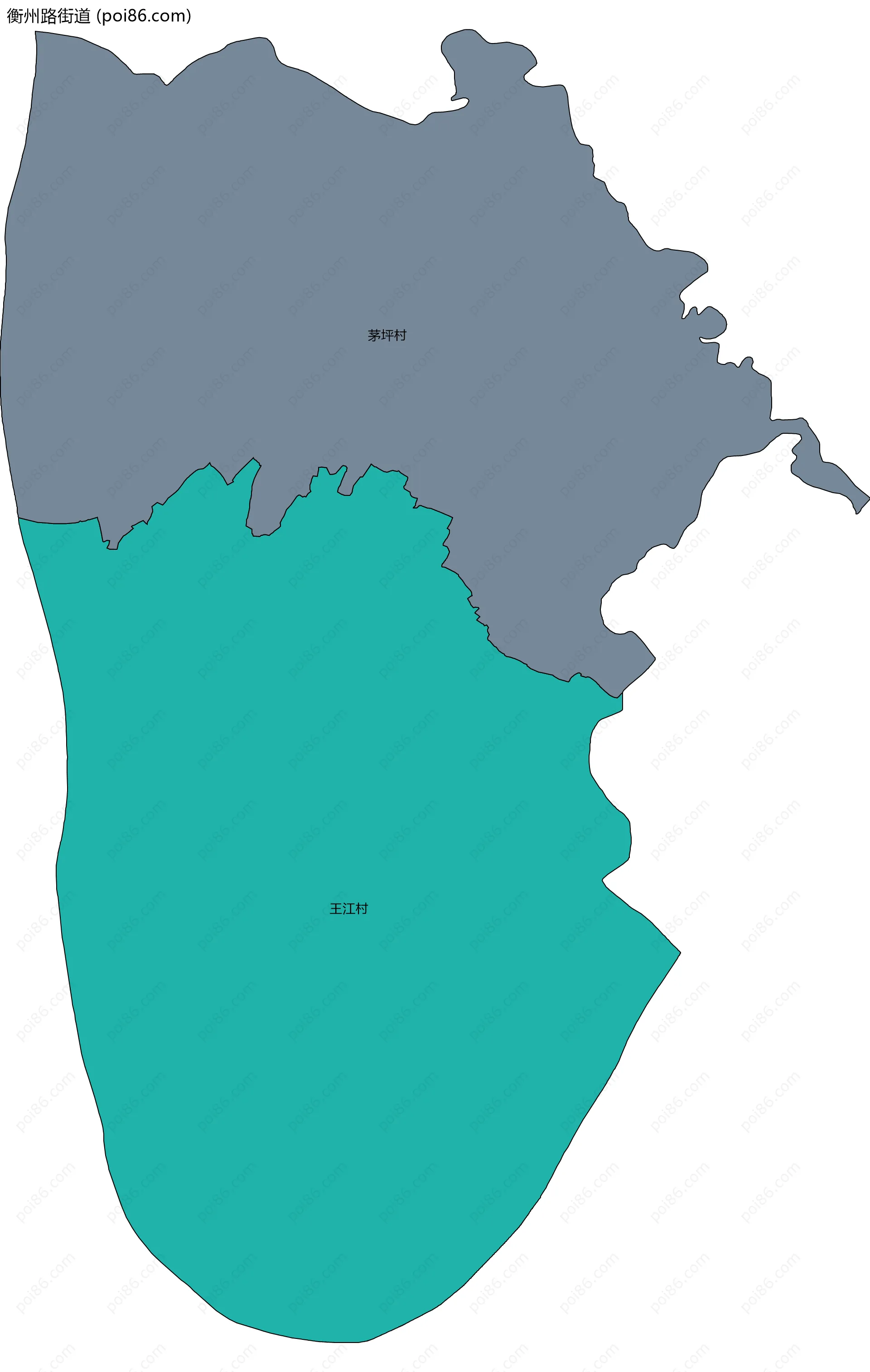 衡州路街道边界地图(五级行政区划)