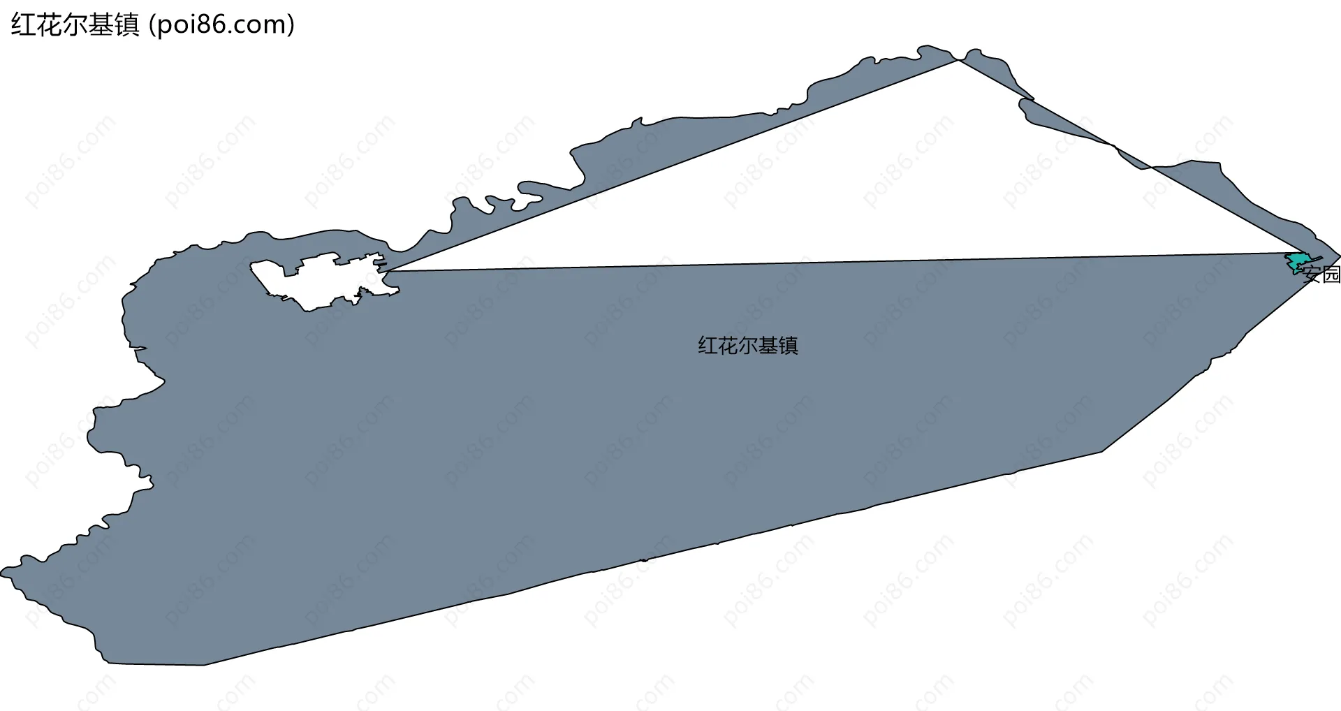 红花尔基镇边界地图(五级行政区划)