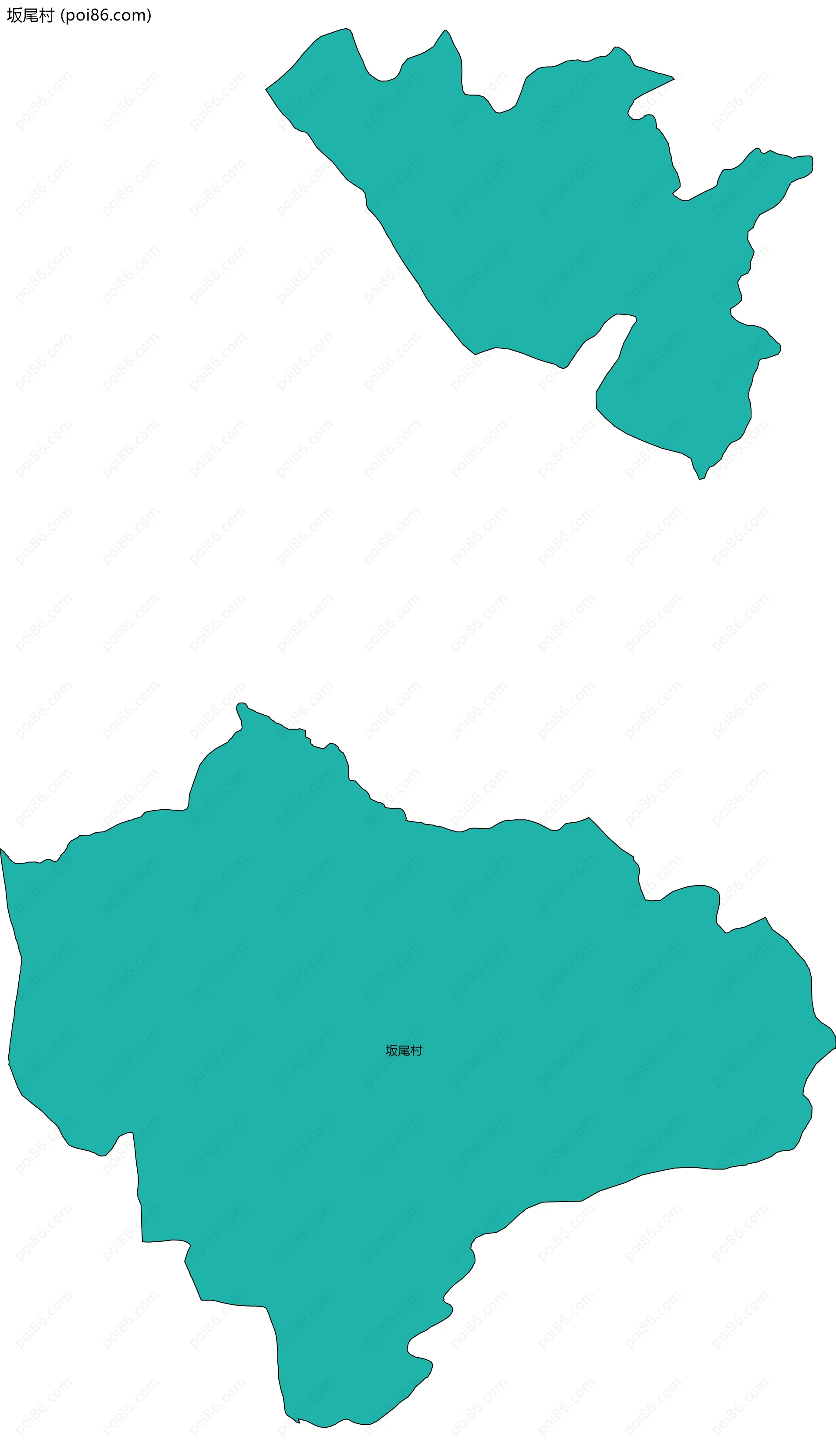 坂尾村边界地图