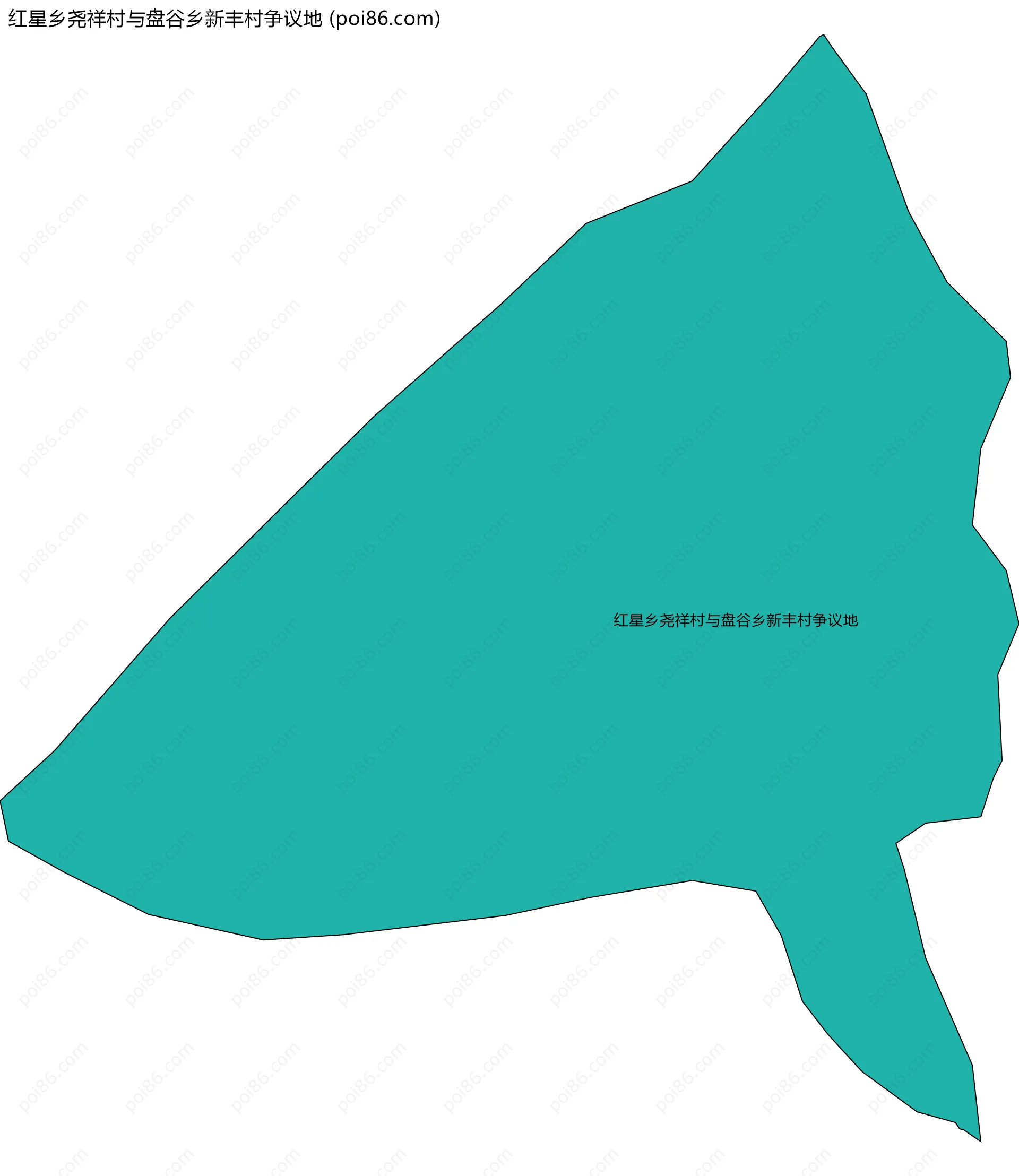 红星乡尧祥村与盘谷乡新丰村争议地边界地图