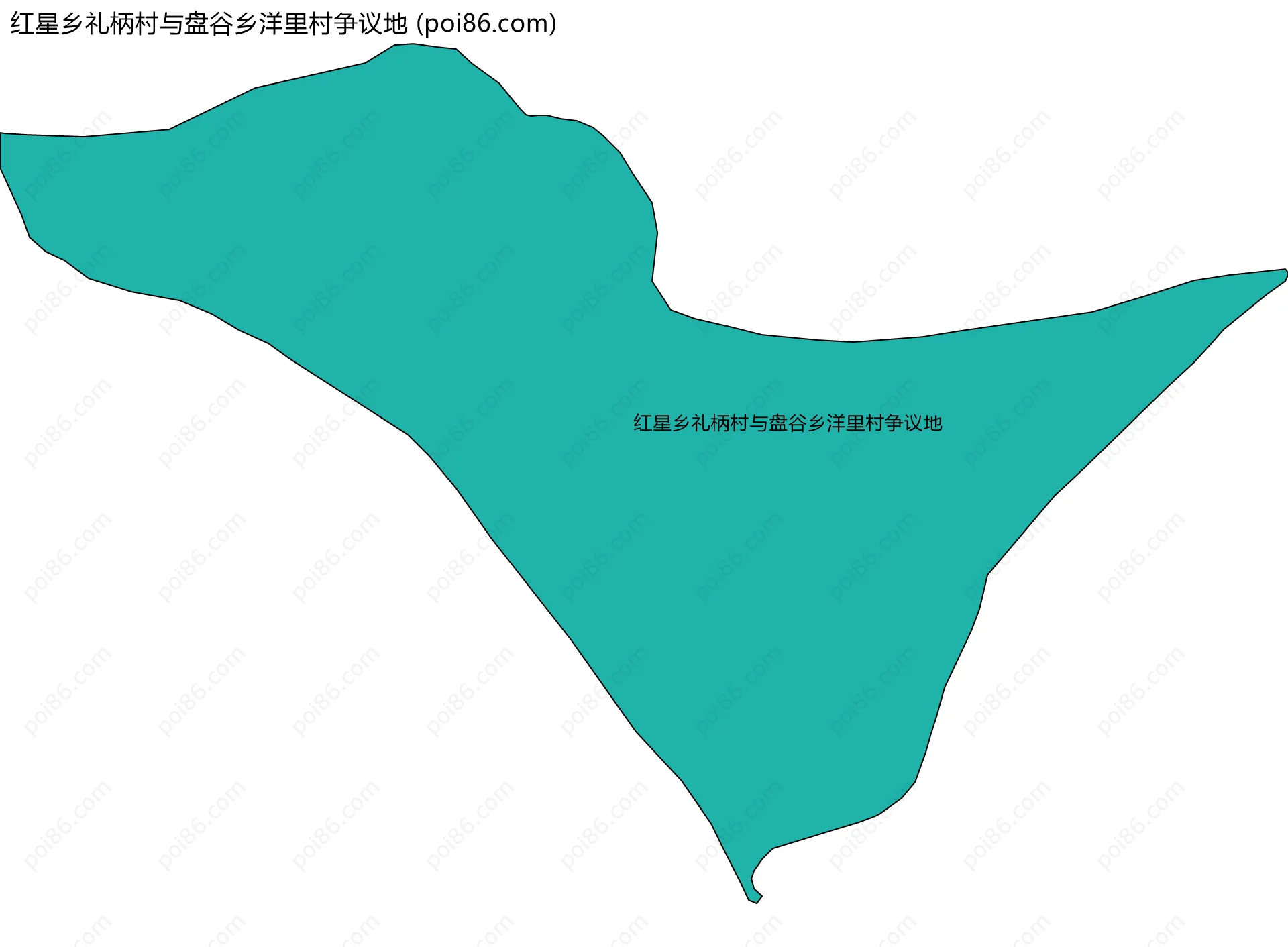 红星乡礼柄村与盘谷乡洋里村争议地边界地图