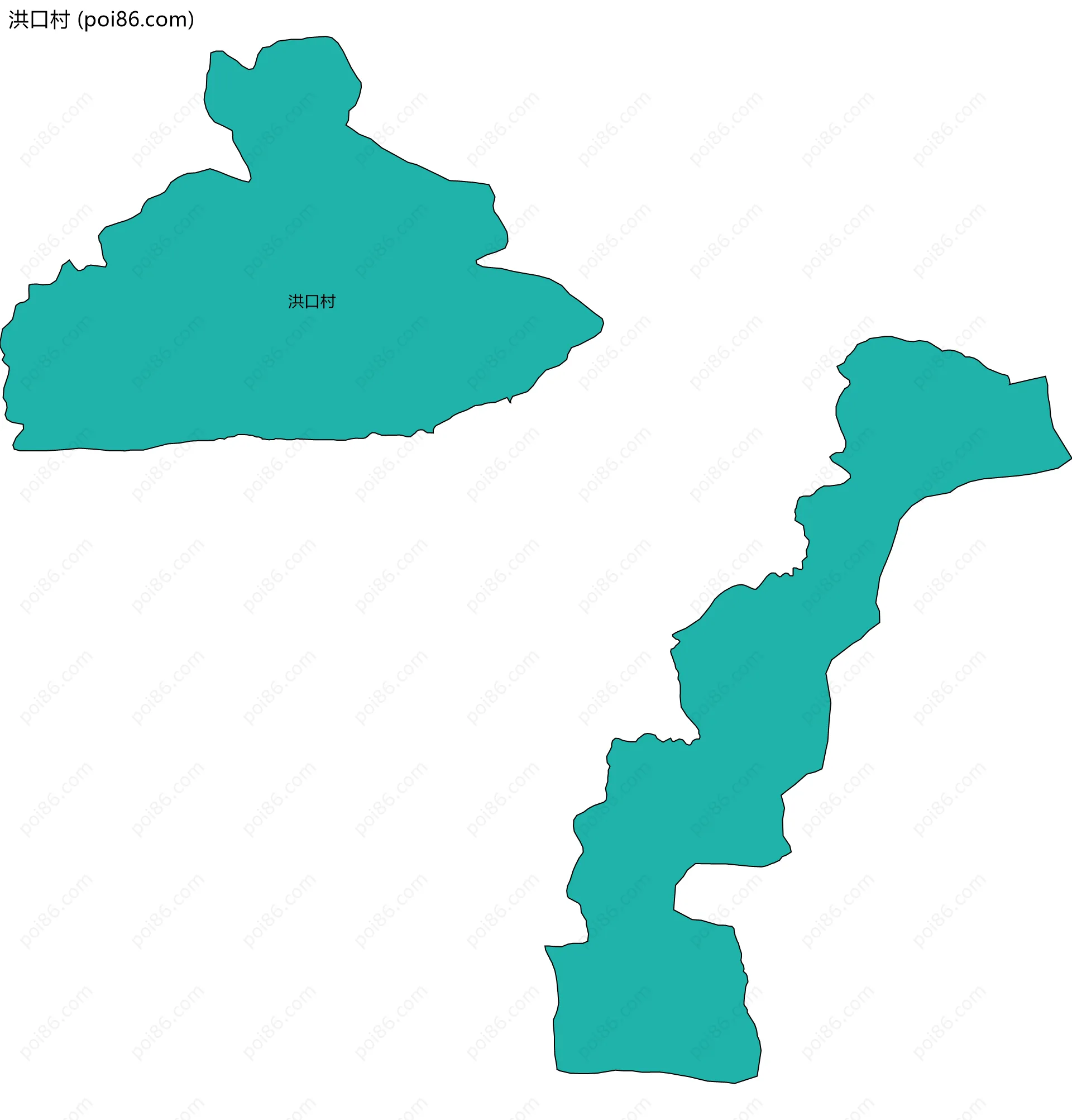 洪口村边界地图
