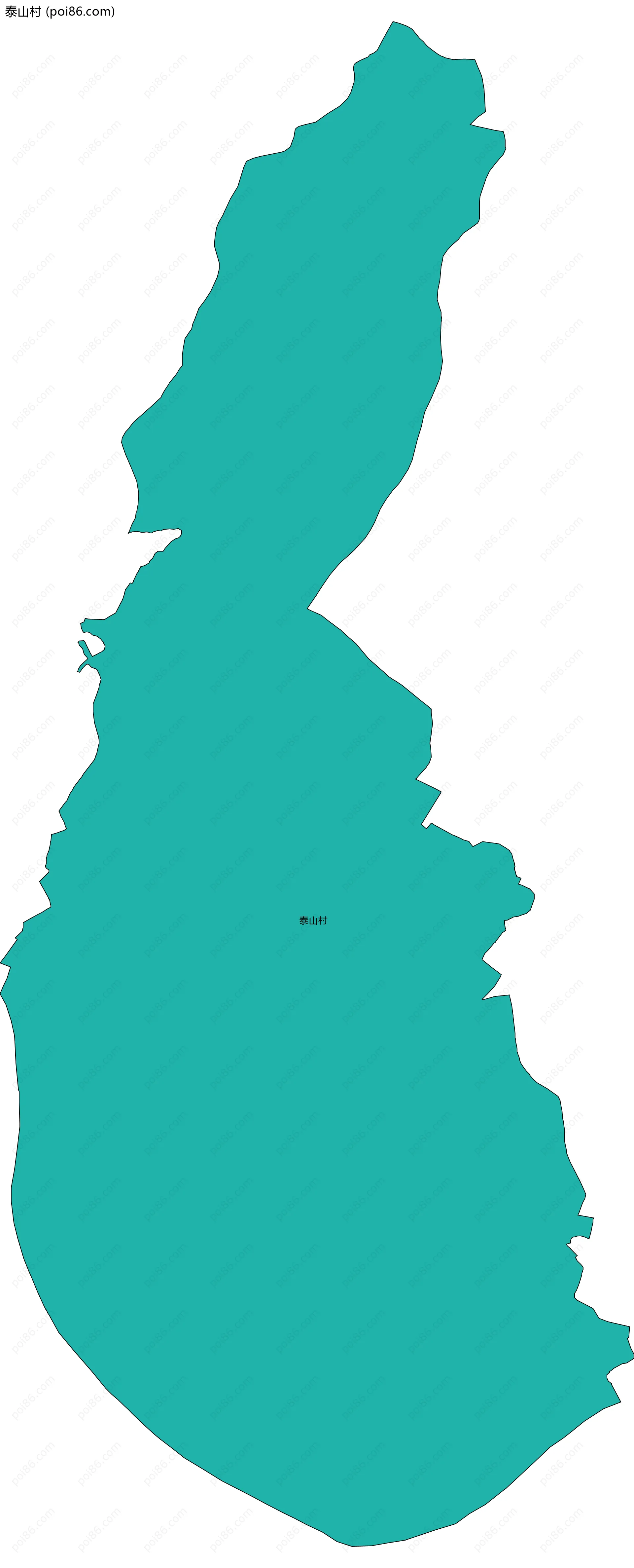 泰山村边界地图