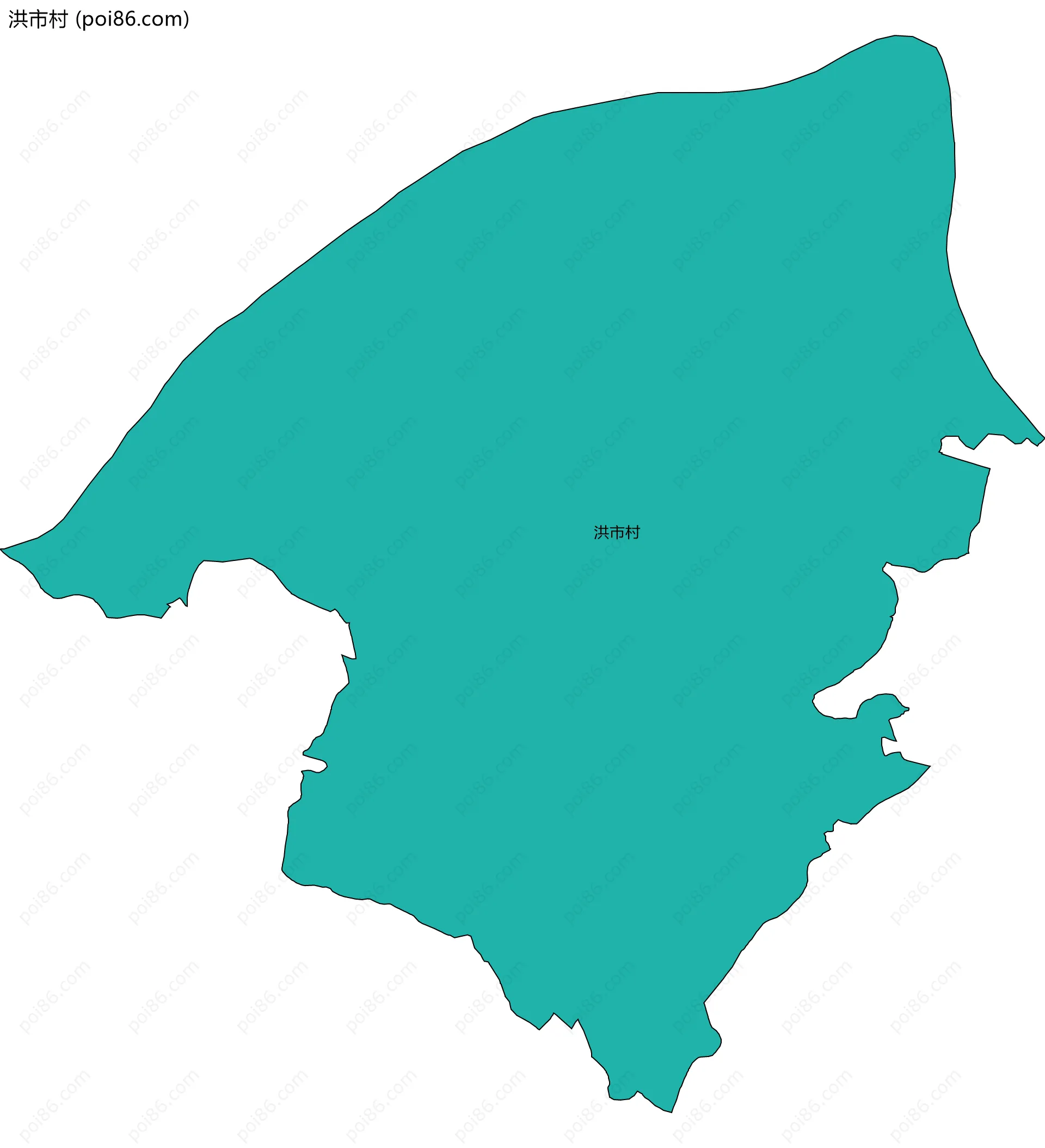 洪市村边界地图