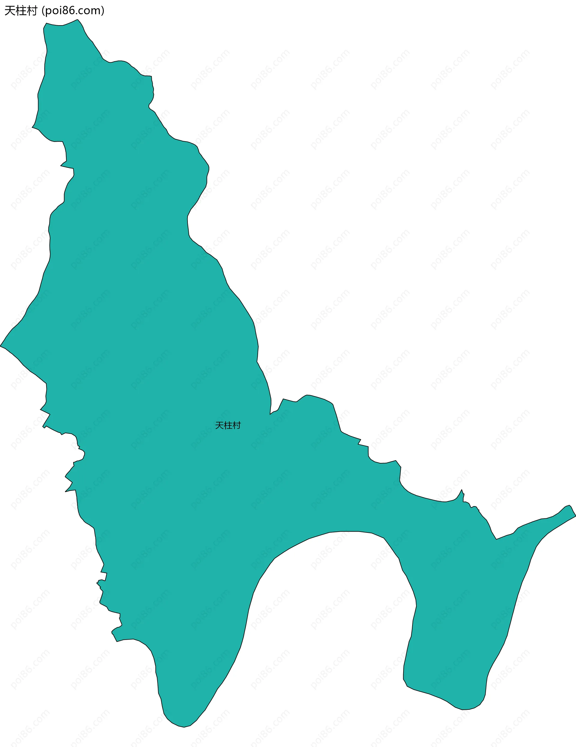 天柱村边界地图