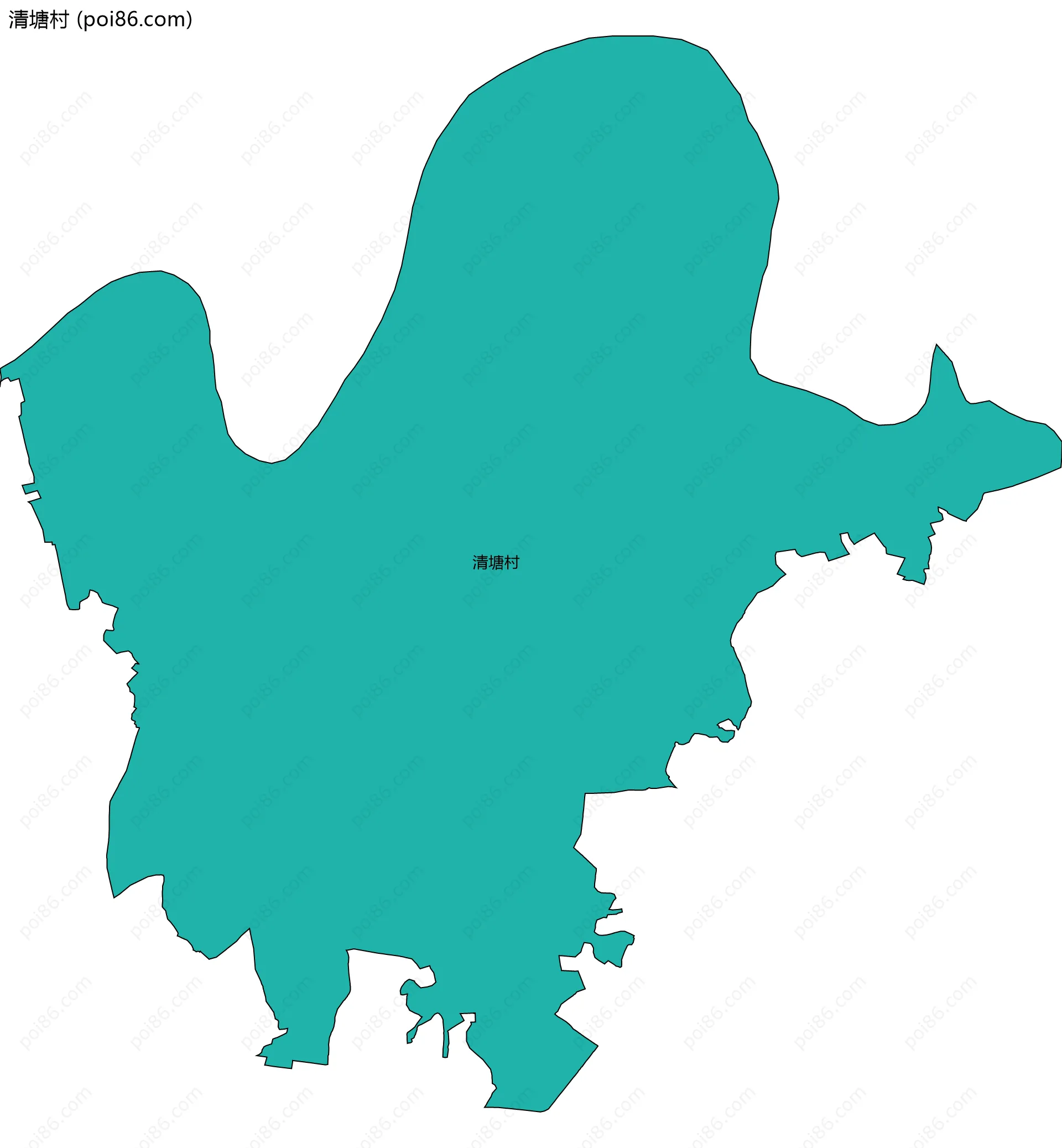 清塘村边界地图