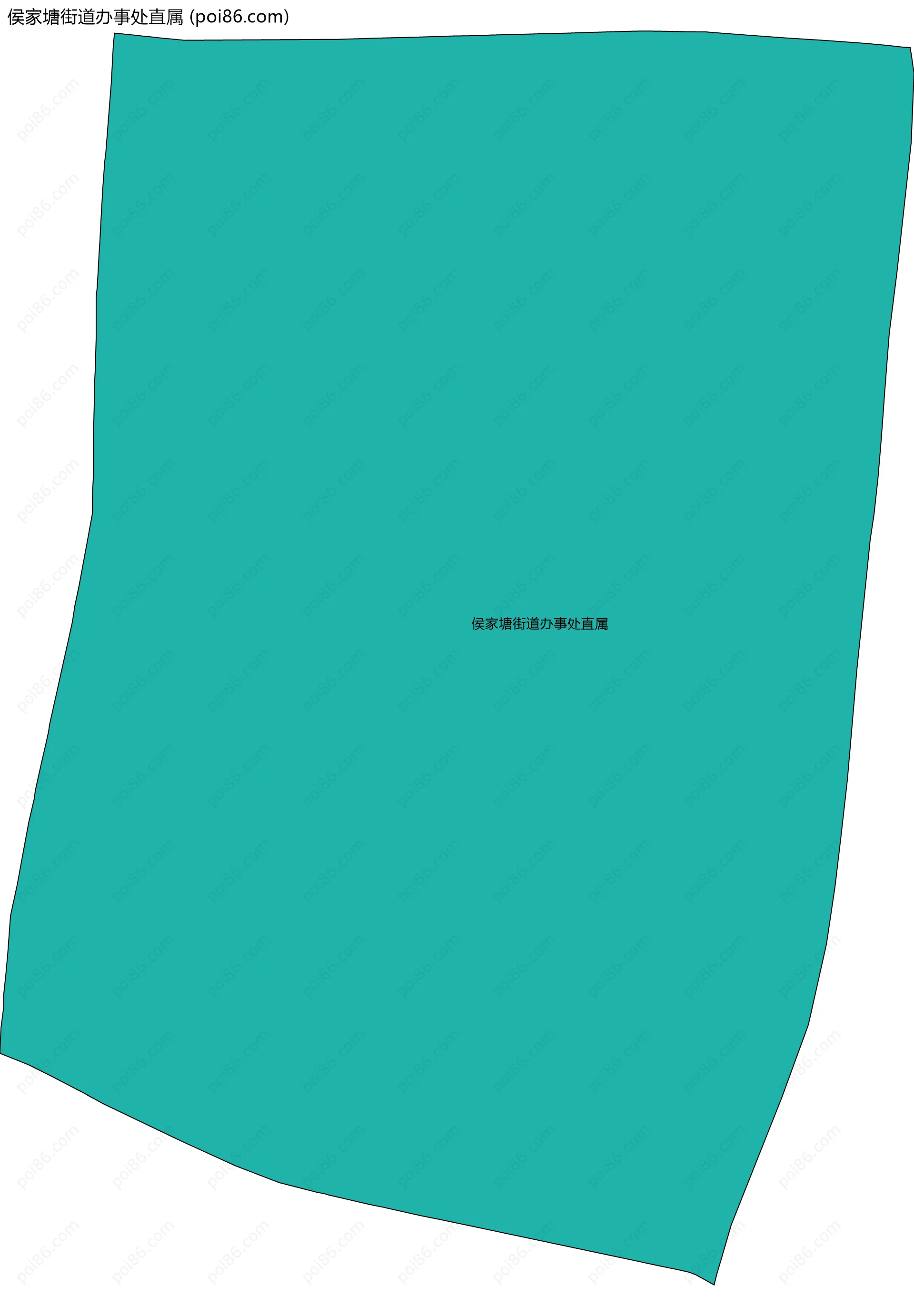 侯家塘街道办事处直属边界地图