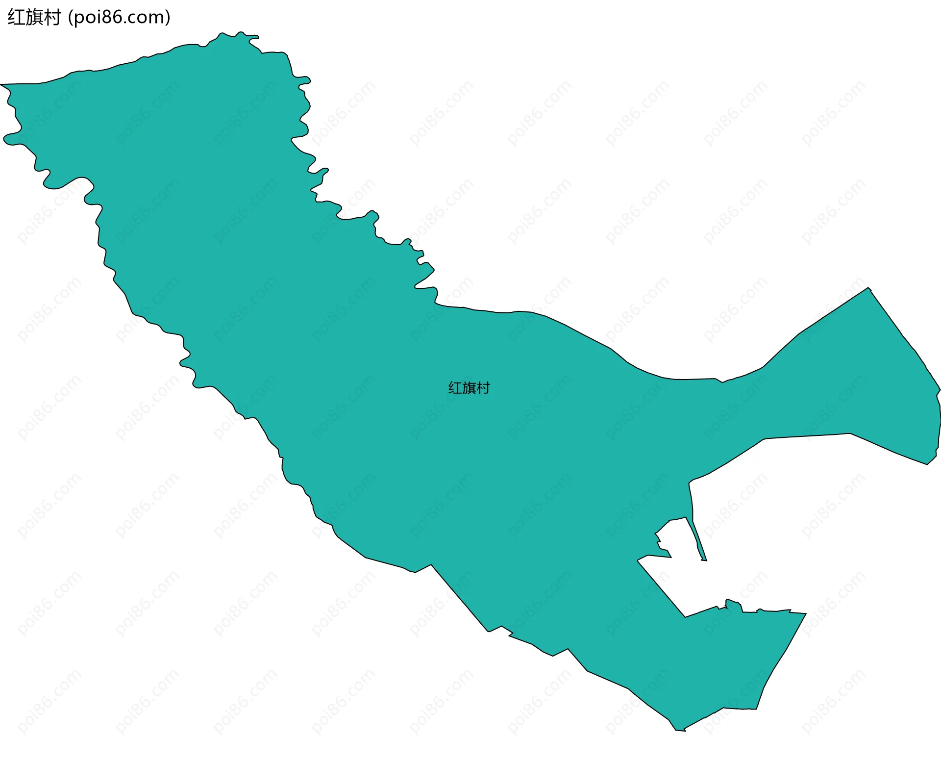 红旗村边界地图